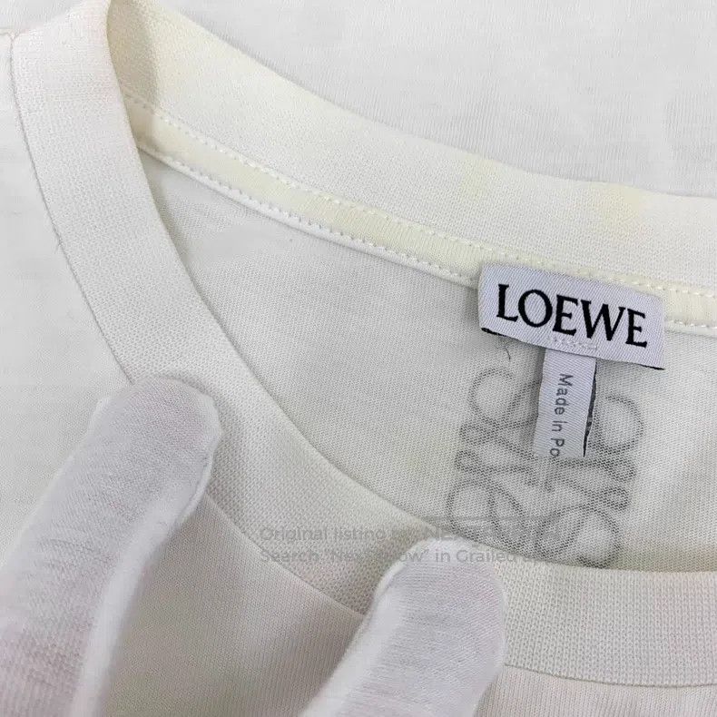 Loewe Loewe White Logo Pattern Printed Short Sleeve T-Shirt Size XS / US 0-2 / IT 36-38 - 7 Thumbnail