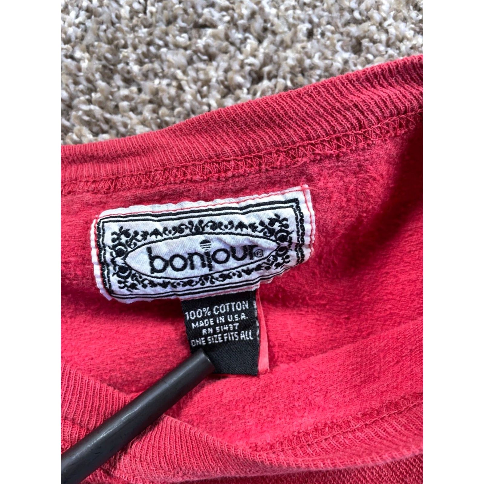 Vintage VTG BonJour Denim Series Sweatshirt Shirt Women One Size Dusty Red Boxy Fit 90s Retro Crew Neck Pullover Size ONE SIZE - 4 Thumbnail