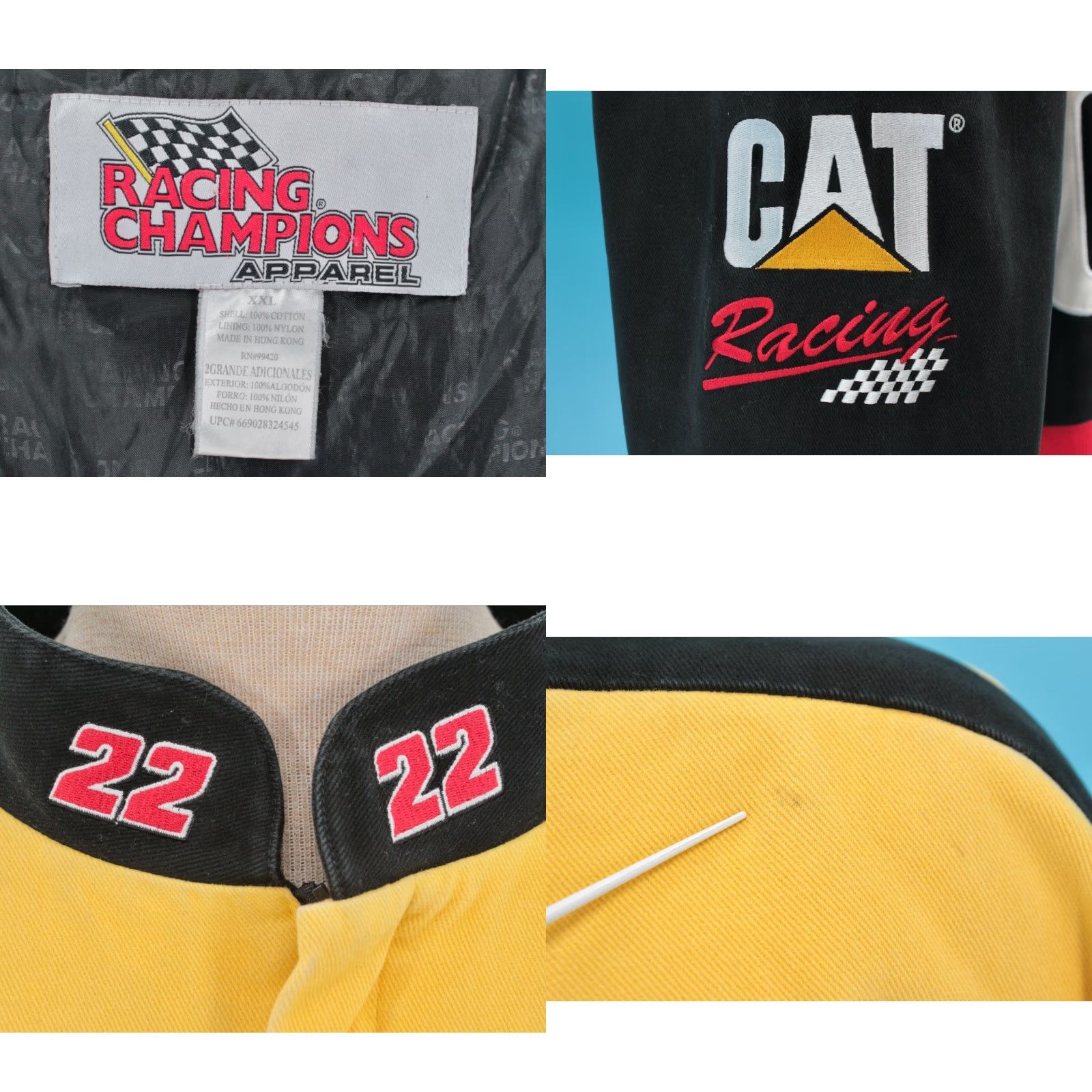 Vintage Racing Champions Apparel Mens VTG Yellow Ward Burton Nascar Racing Champions Apparel Jacket 2XL Cat Size US XXL / EU 58 / 5 - 8 Thumbnail