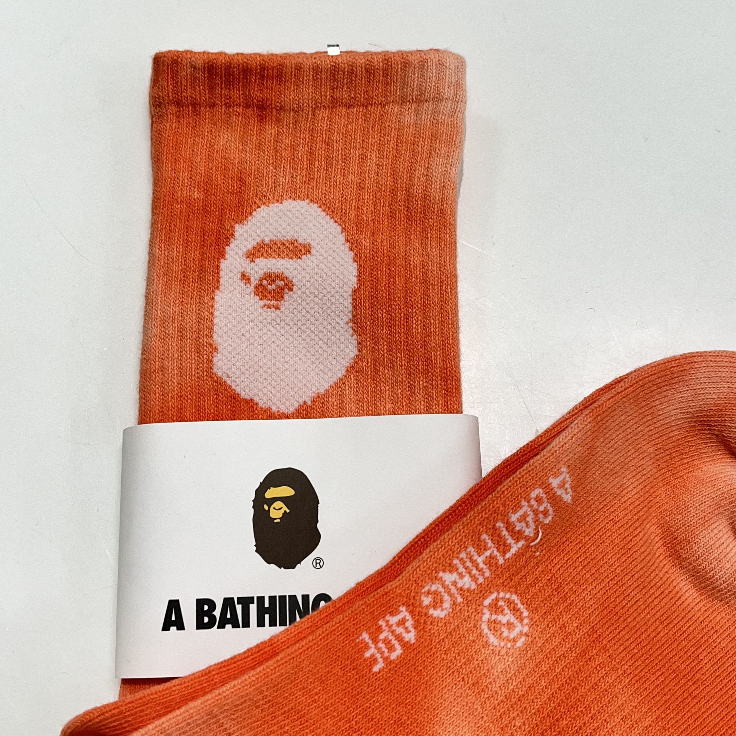 Bape Bape Ape Head Tie Dye Socks Red Size ONE SIZE - 3 Thumbnail