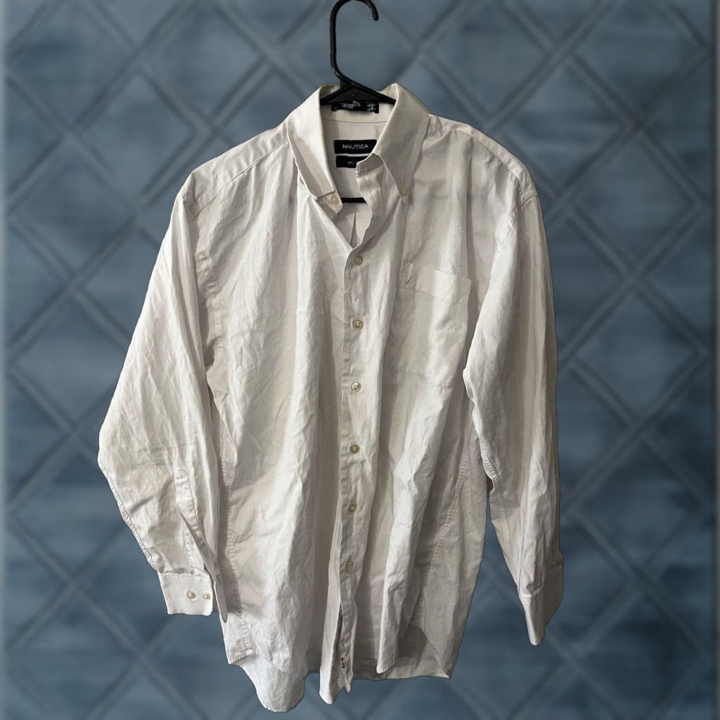 Nautica VINTAGE NAUTICA Shirt 80s Button-Up Long Sleeve White 15.5 Mens Combo Popular Keywords 80s Mens Size US M / EU 48-50 / 2 - 1 Thumbnail