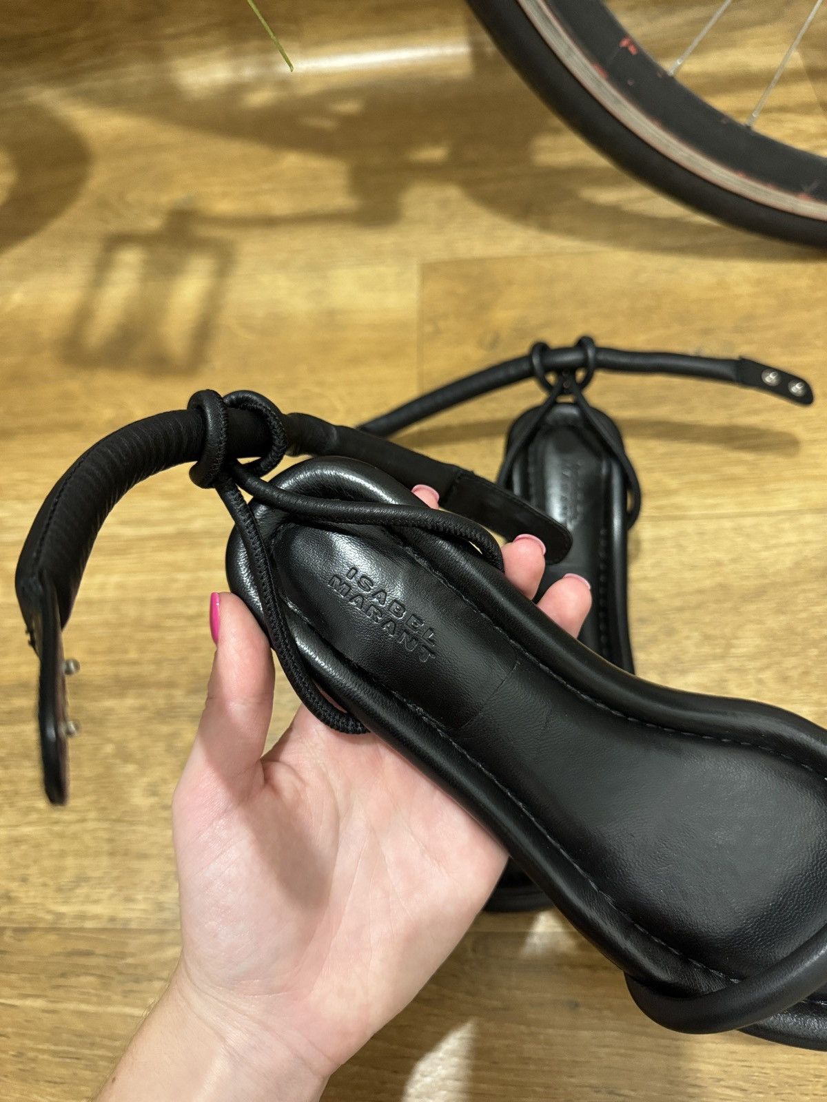 Isabel Marant VINTAGE ISABEL MARANT BLACK LEATHER HEELS Size US 6.5 / IT 36.5 - 3 Thumbnail