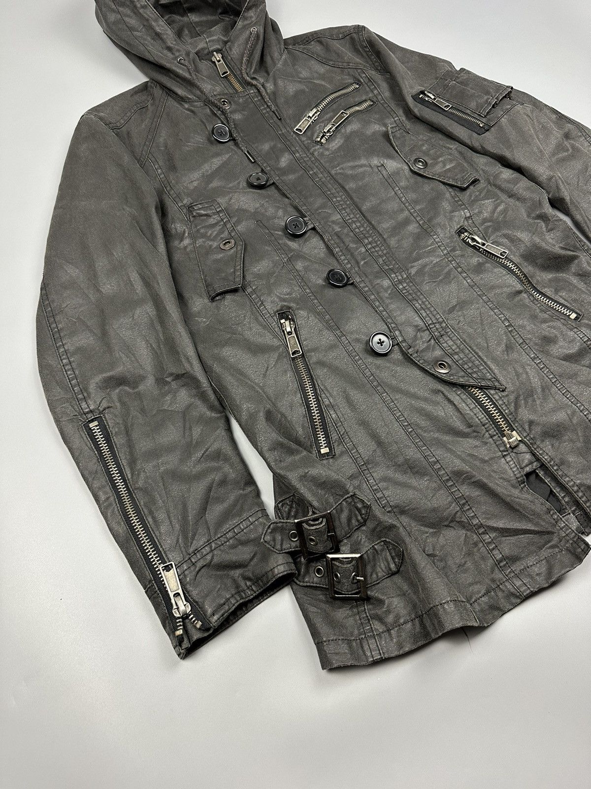 Seditionaries × semanticdesign Seditionaries Semantic Design Black Waxed Hooded Jacket Size US M / EU 48-50 / 2 - 3 Thumbnail