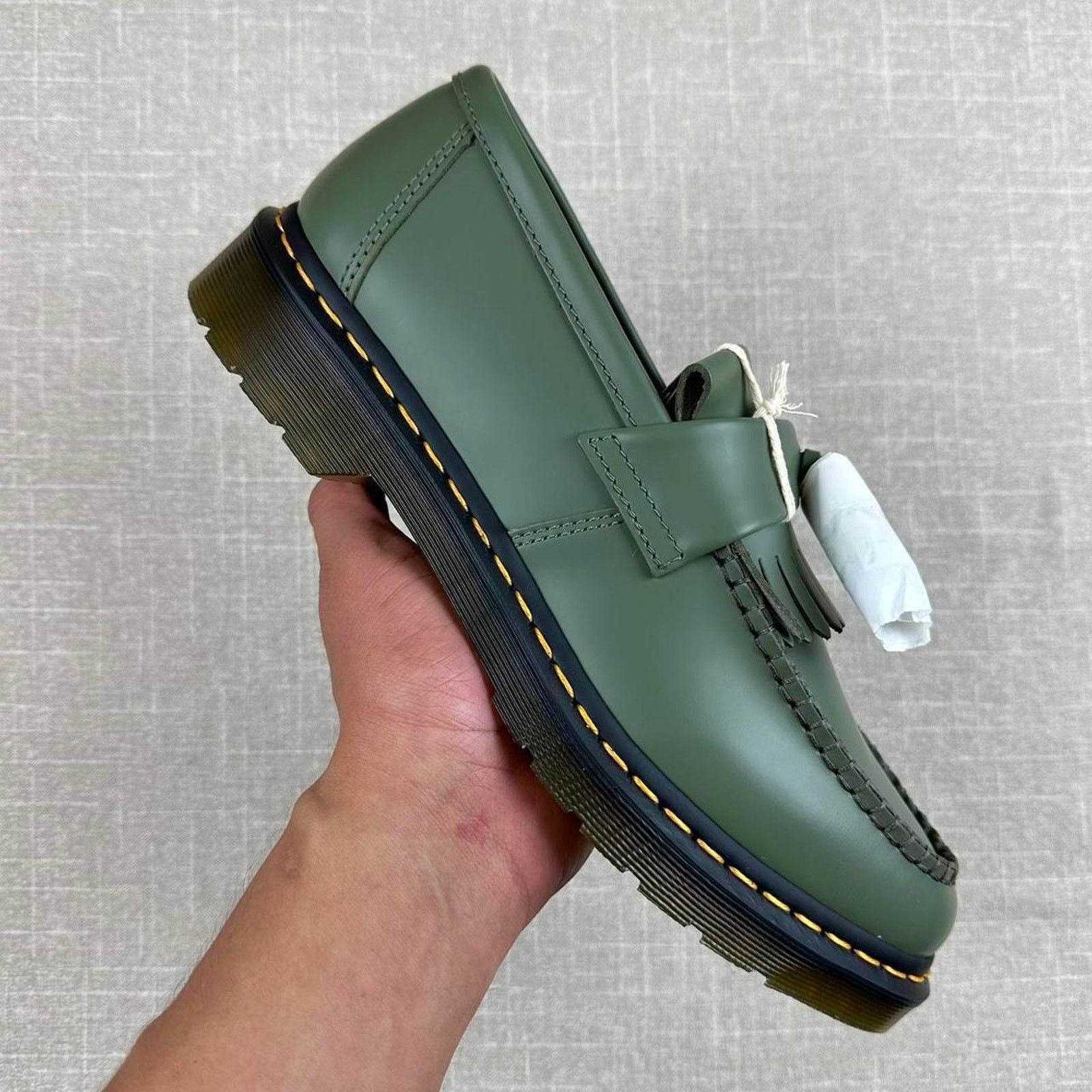 Dr Martens Adrian Tassel Loafer in Khaki Green 7W