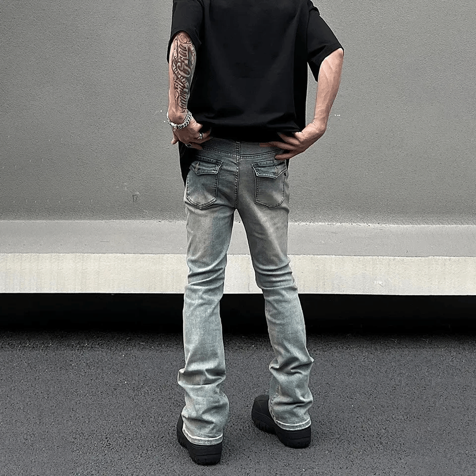 Japanese Brand × Vintage Skinny Jeans Plain Vintage Flared Trousers Y2k Pockets y2k Size US 28 / EU 44 - 4 Thumbnail