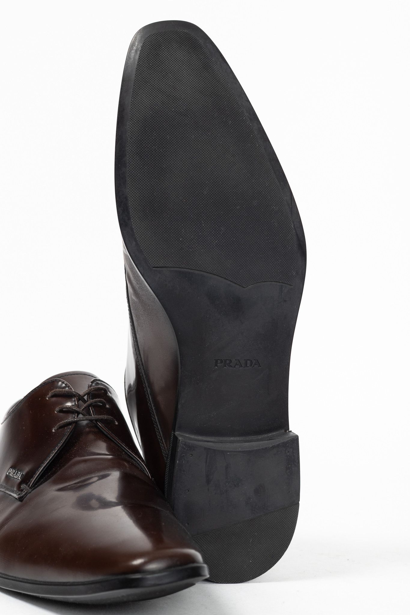 Prada Prada Brown Spazzolato Leather Lace-Up Derbies Size US 9 / EU 42 - 5 Thumbnail