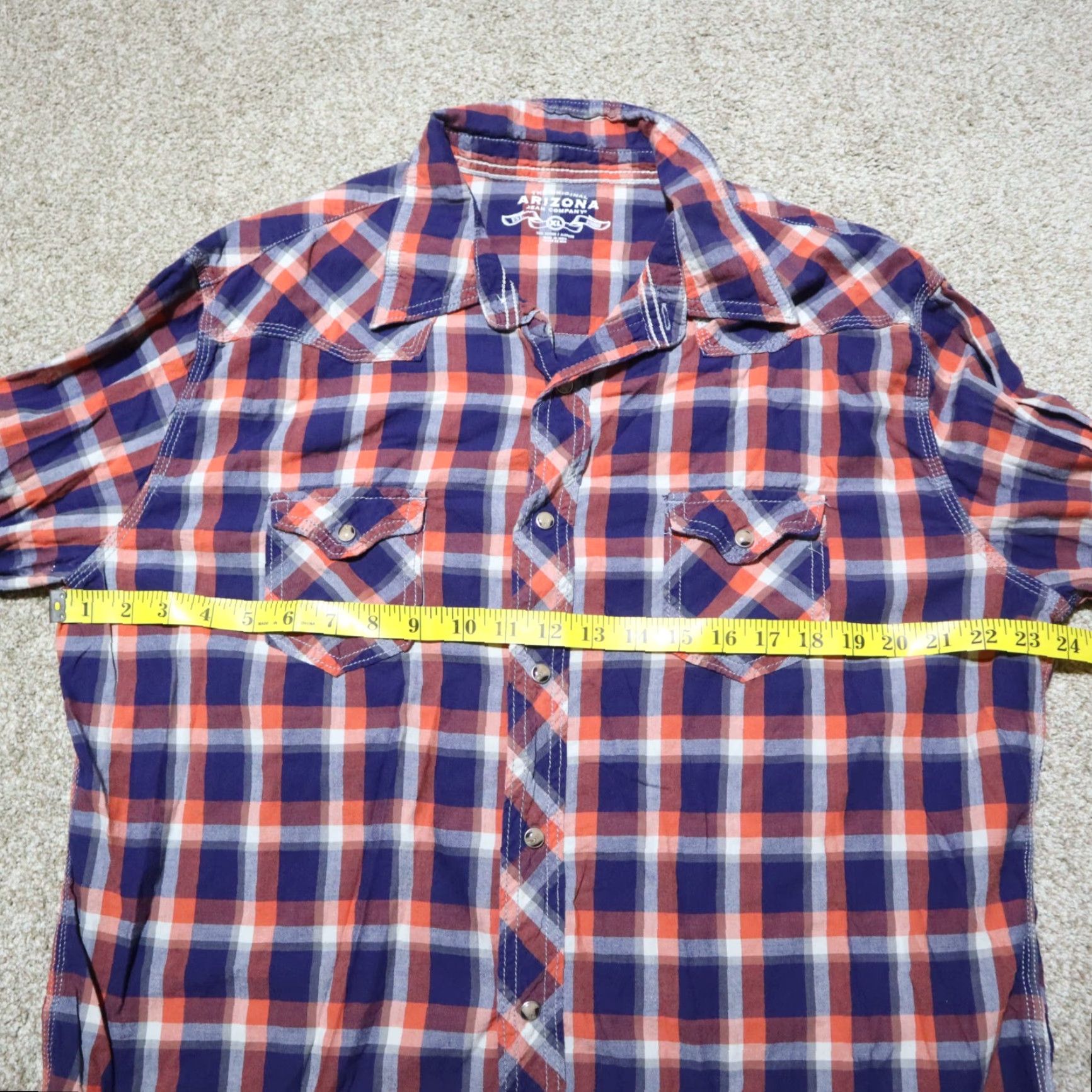 Vintage AriZona Shirt Button-Up XL Red Blue Plaid Long Sleeve Mens Size XL Size US XL / EU 56 / 4 - 4 Thumbnail