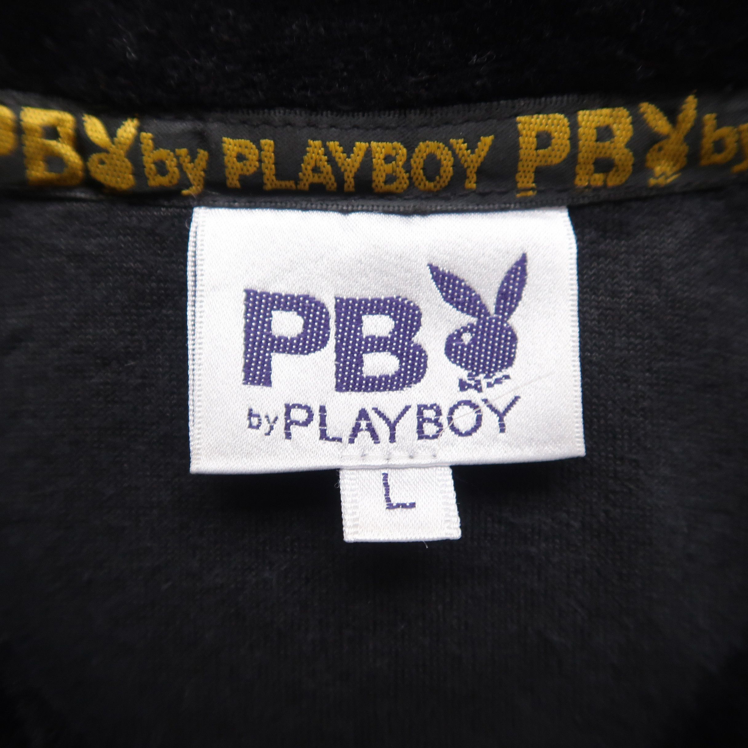 Japanese Brand 2000s Playboy Track Jacket Velvet Gold Tapped Size L / US 10 / IT 46 - 4 Thumbnail