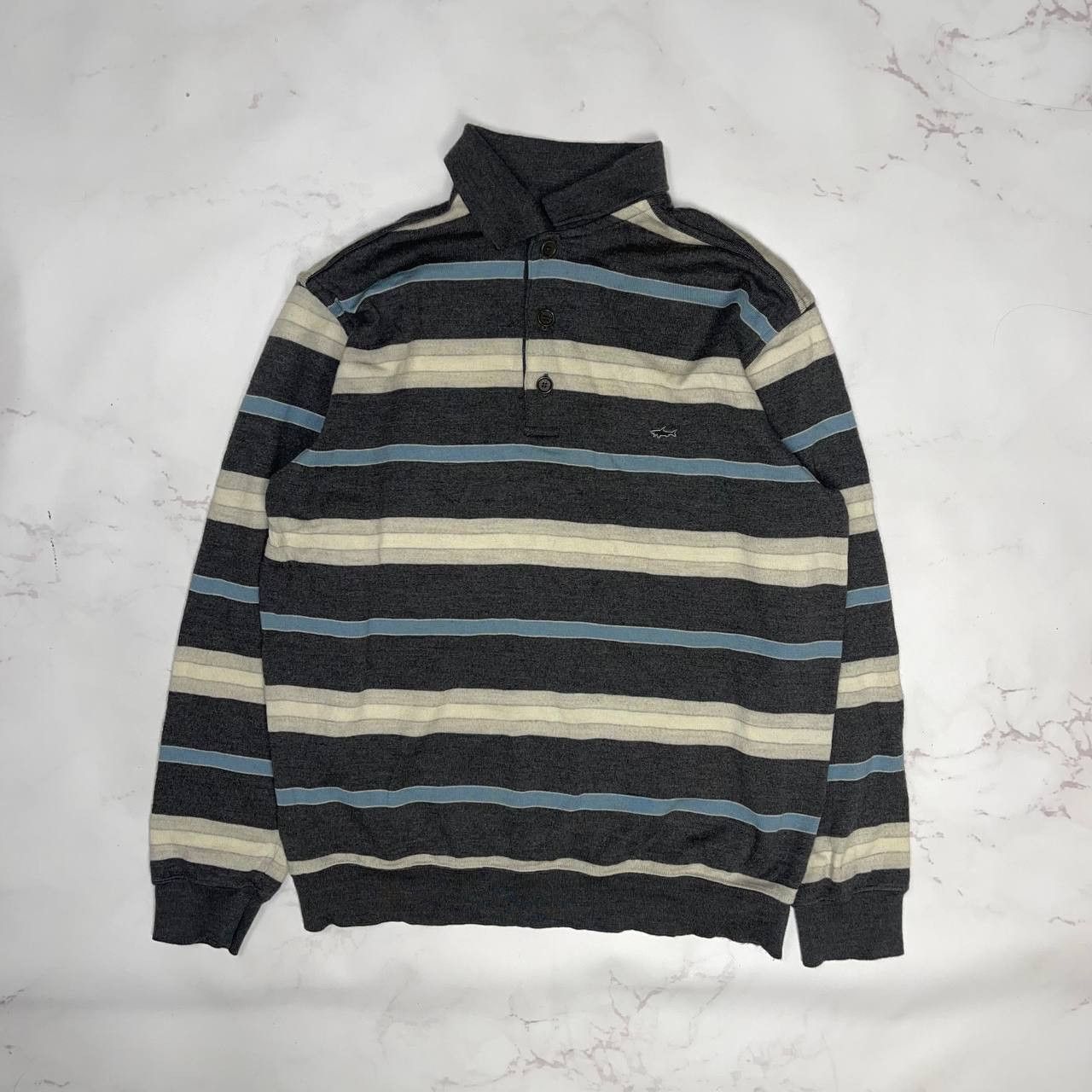 Paul & Shark PAUL & SHARK 100% Wool Striped Sweater Rugby Shirt Size US M / EU 48-50 / 2 - 2 Thumbnail