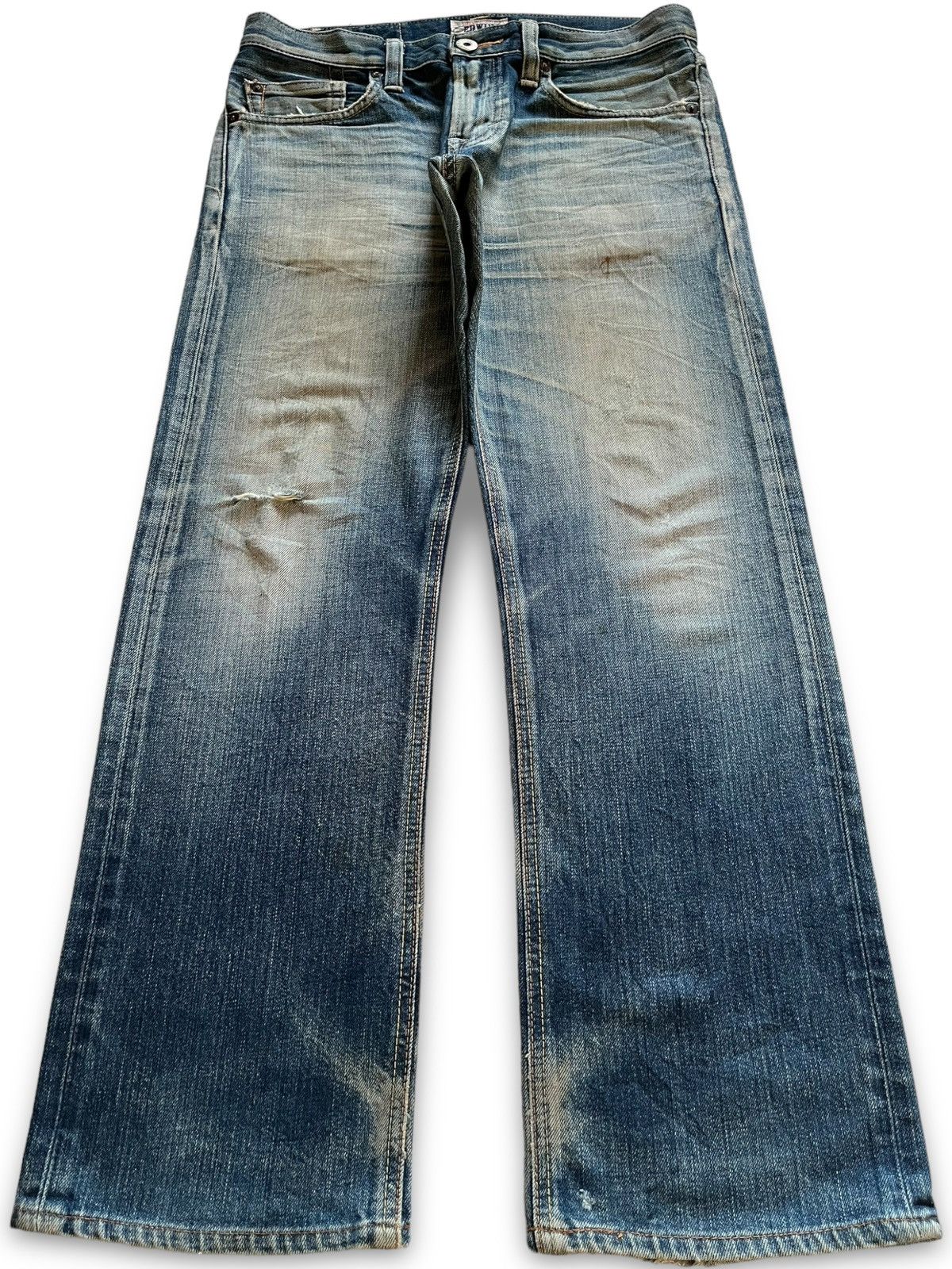 Edwin Vintage Japanese Edwin Mud Wash Distressed Loose Jeans Size US 31 - 1 Thumbnail