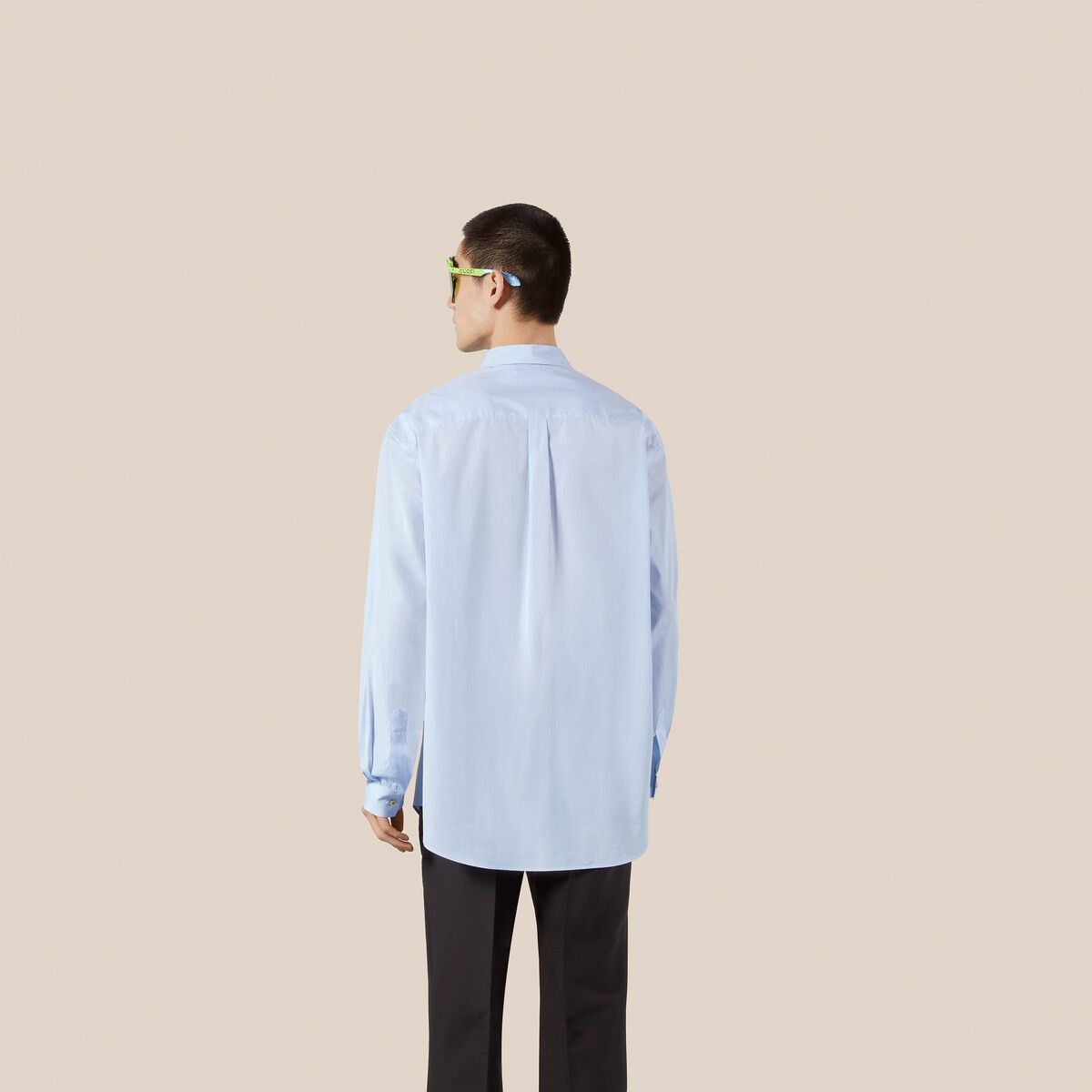 Gucci 48 M Gucci Blue Cotton Pikarar Animal Avocado Button Shirt Size US M / EU 48-50 / 2 - 6 Thumbnail