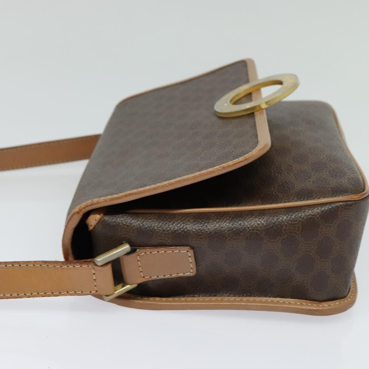 Celine CELINE Macadam Canvas Circle Shoulder Bag Pvc Leather Brown Size ONE SIZE - 4 Thumbnail