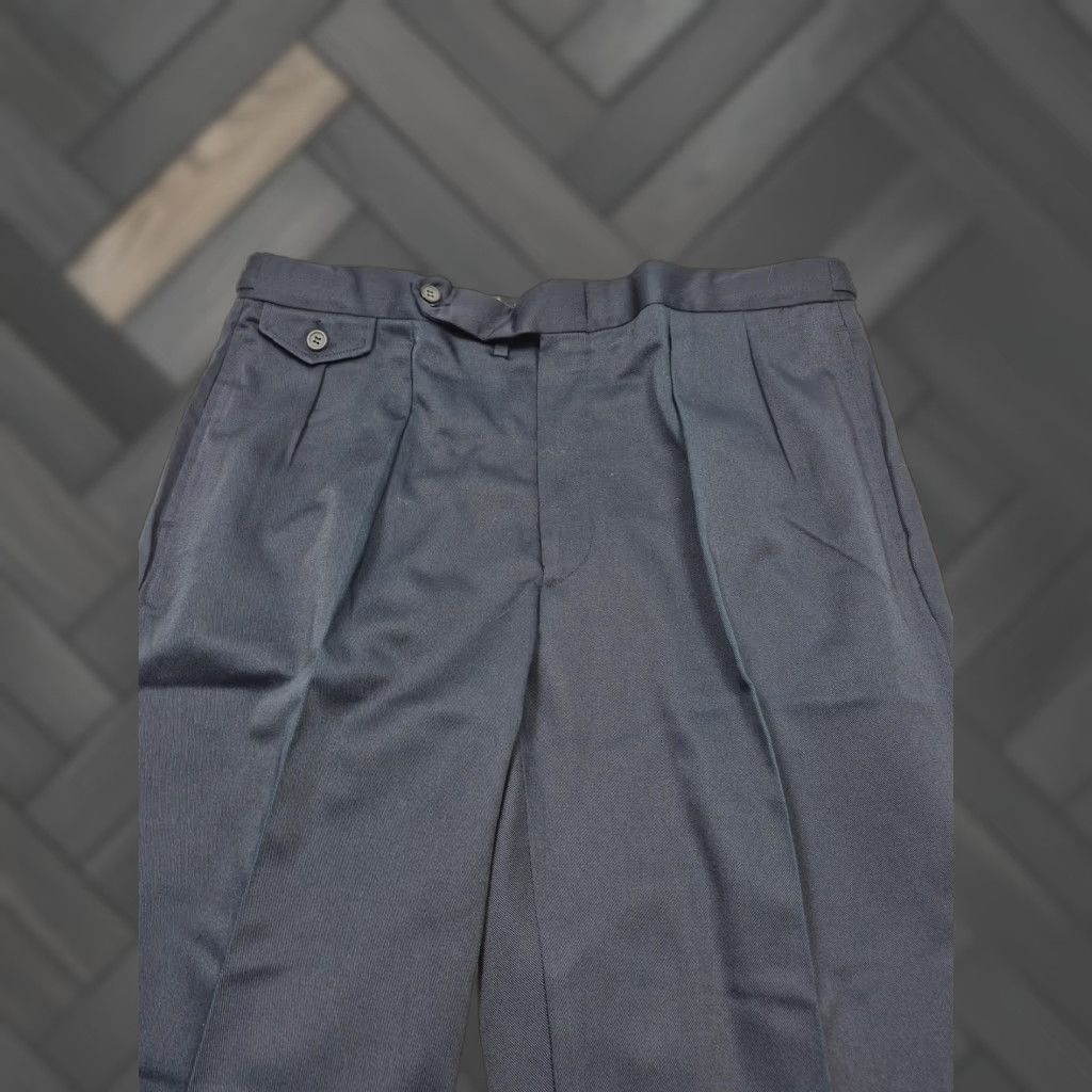 Vintage VTG Jaymar Sport Dress Pants Mens 38x36 Blue Poly Cotton Pleated Unhemmed USA Size US 38 / EU 54 - 1 Thumbnail
