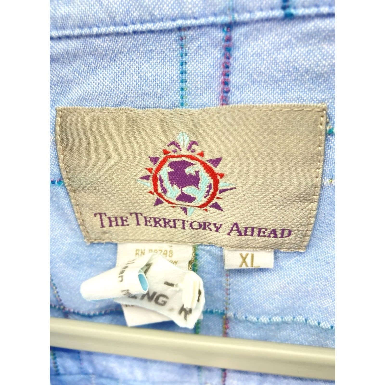 The Territory Ahead VINTAGE Territory Ahead Shirt Men XL Blue Stripe Button Long Sleeve Brushed Cotton Size US XL / EU 56 / 4 - 5 Thumbnail