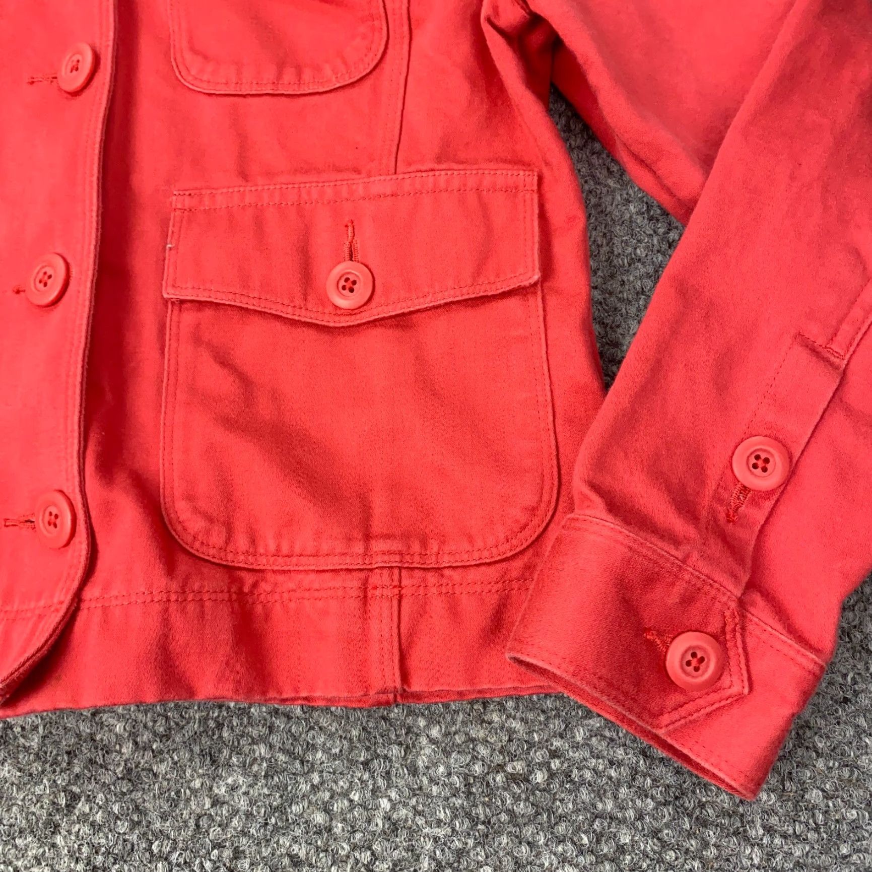 Vintage LL Bean Womens Jacket XS Petite Red Button Casual Size XS / US 0-2 / IT 36-38 - 2 Thumbnail