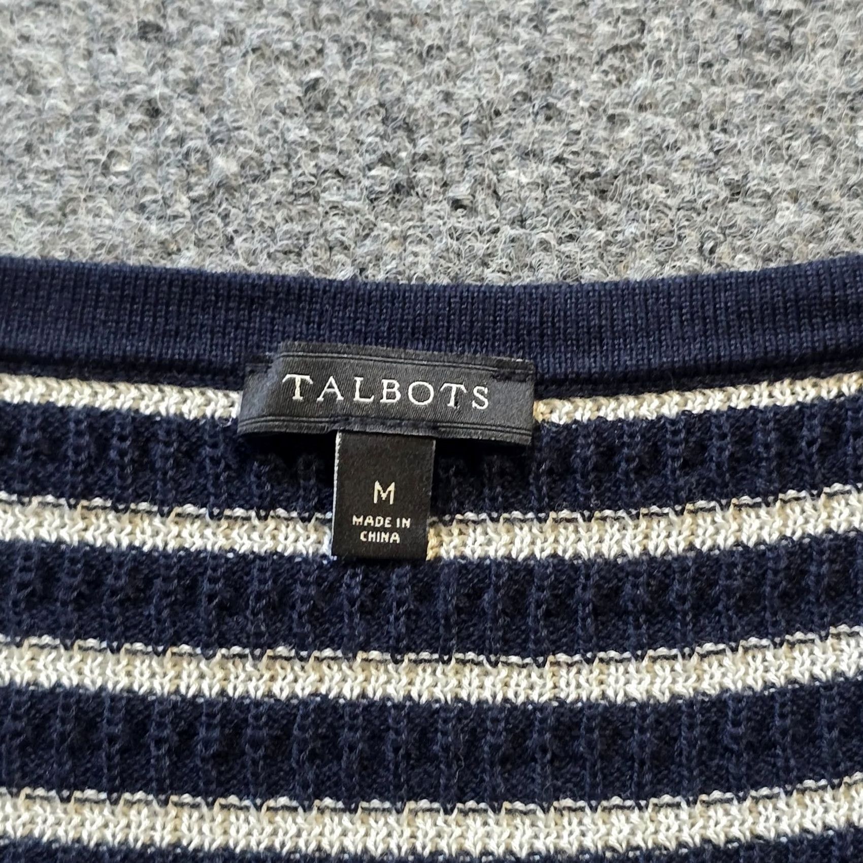 Talbots Talbots Poncho Women Size Medium Blue White Striped Knit Sweater Casual Nautical Cape Lightweight Knit Spring Winter Fall Mens? Size M / US 6-8 / IT 42-44 - 3 Thumbnail