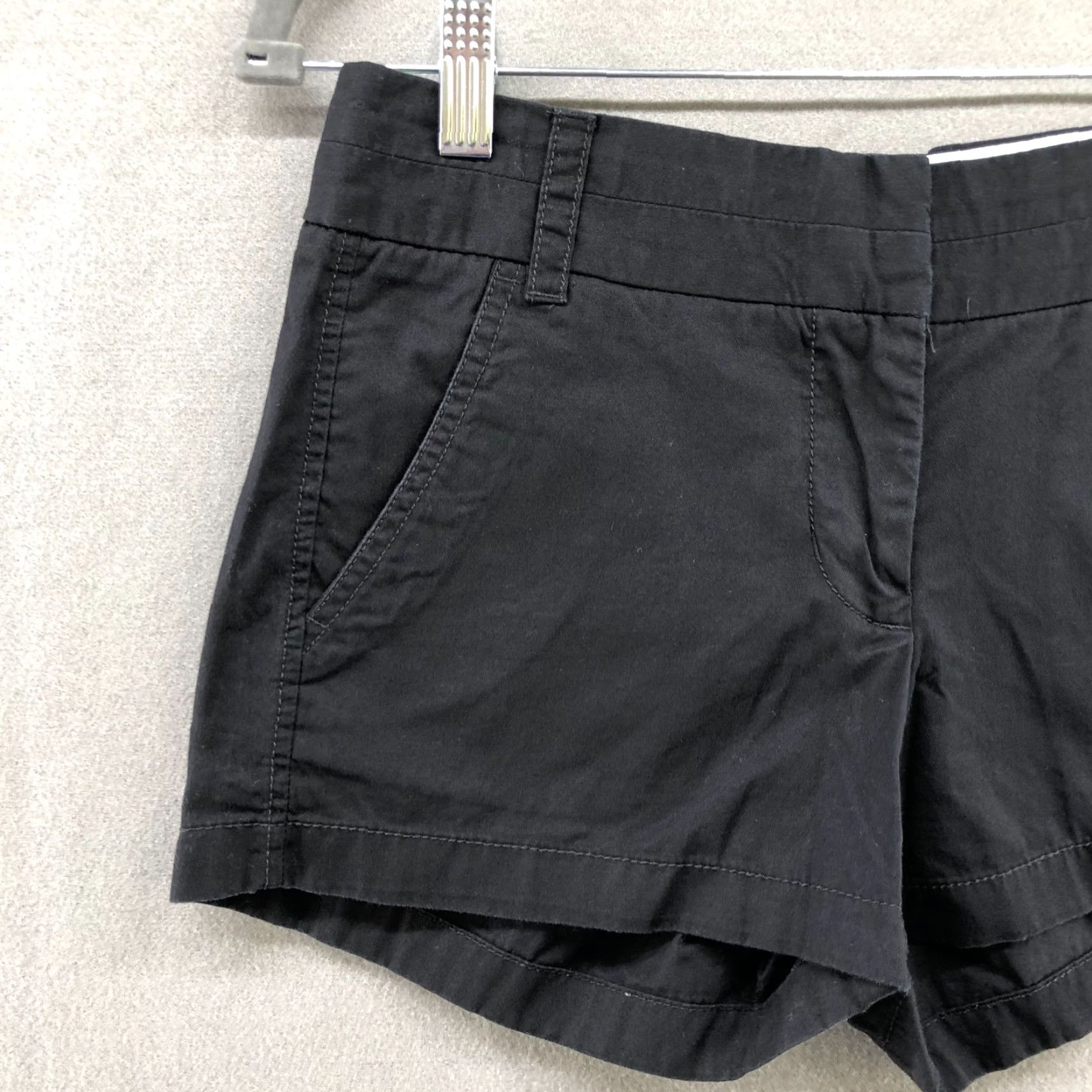 J.Crew VINTAGE J.CREW Black Chino Shorts Womens Size 0 Mid Rise Cotton Casual Size 25" / US 0 / IT 36 - 3 Thumbnail