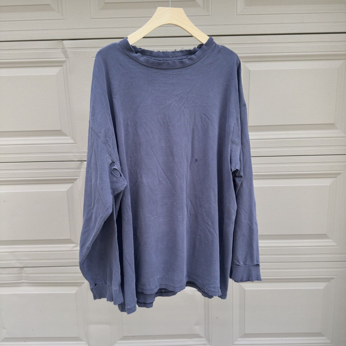 Vintage Thrashed Faded Distressed Blue Longsleeve Shirt ERD Grunge Size US XXL / EU 58 / 5 - 10 Thumbnail