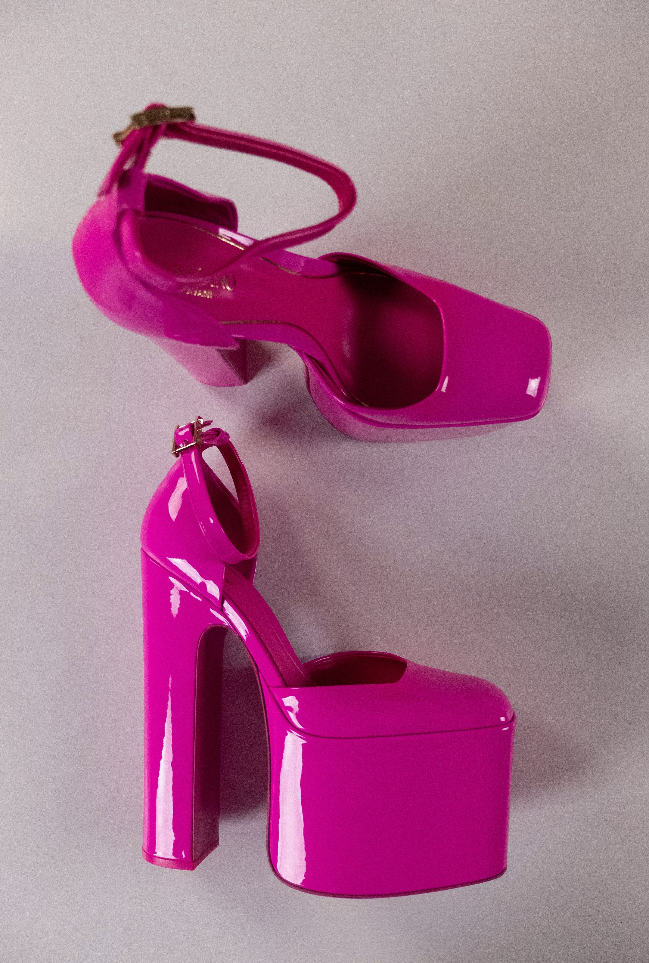 Valentino VALENTINO Discobox pink patent leather platform pumps 8 38 Size US 8 / IT 38 - 3 Thumbnail