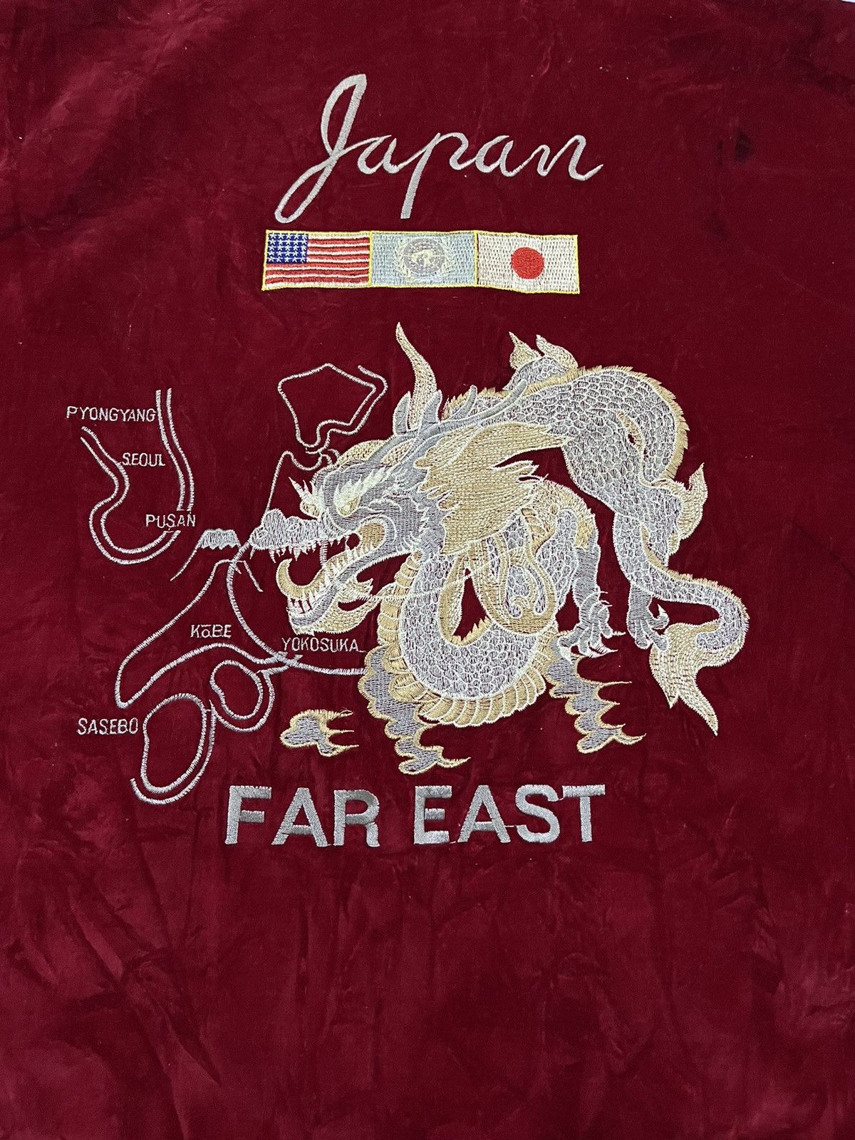 Japanese Brand 🇯🇵 VINTAGE DRAGON TOUR SUKAJAN JAPAN RED VELVET BOMBER JACKET Size US L / EU 52-54 / 3 - 16 Thumbnail