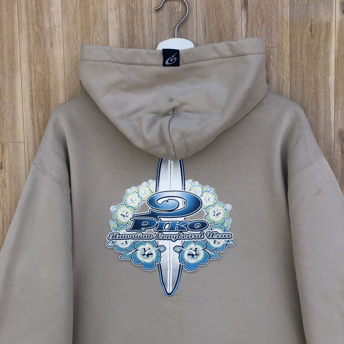 Vintage Vintage 90s Piko Hawaiian Longboard Wear Hoodie Zipper Size US L / EU 52-54 / 3 - 2 Thumbnail