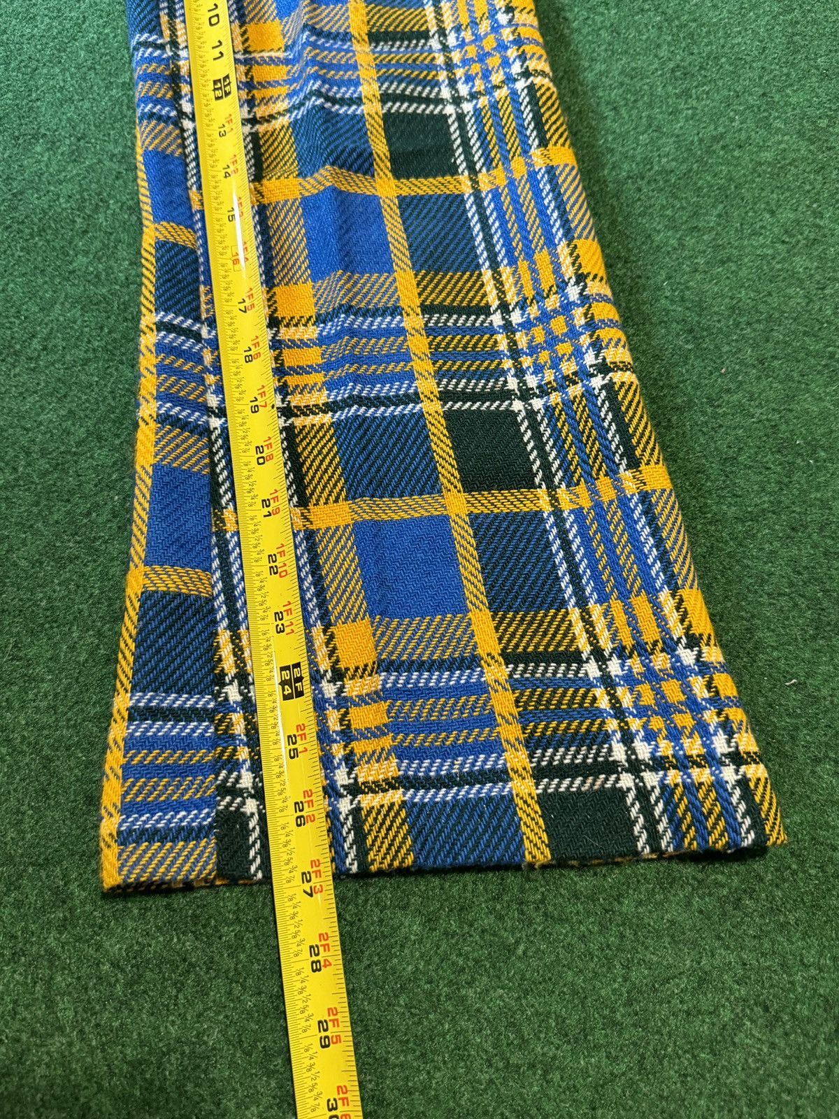 Vintage Vtg 70s Plaid Flare Disco Juinor 22x24 Bell Bottom Pants Size 22" - 6 Thumbnail