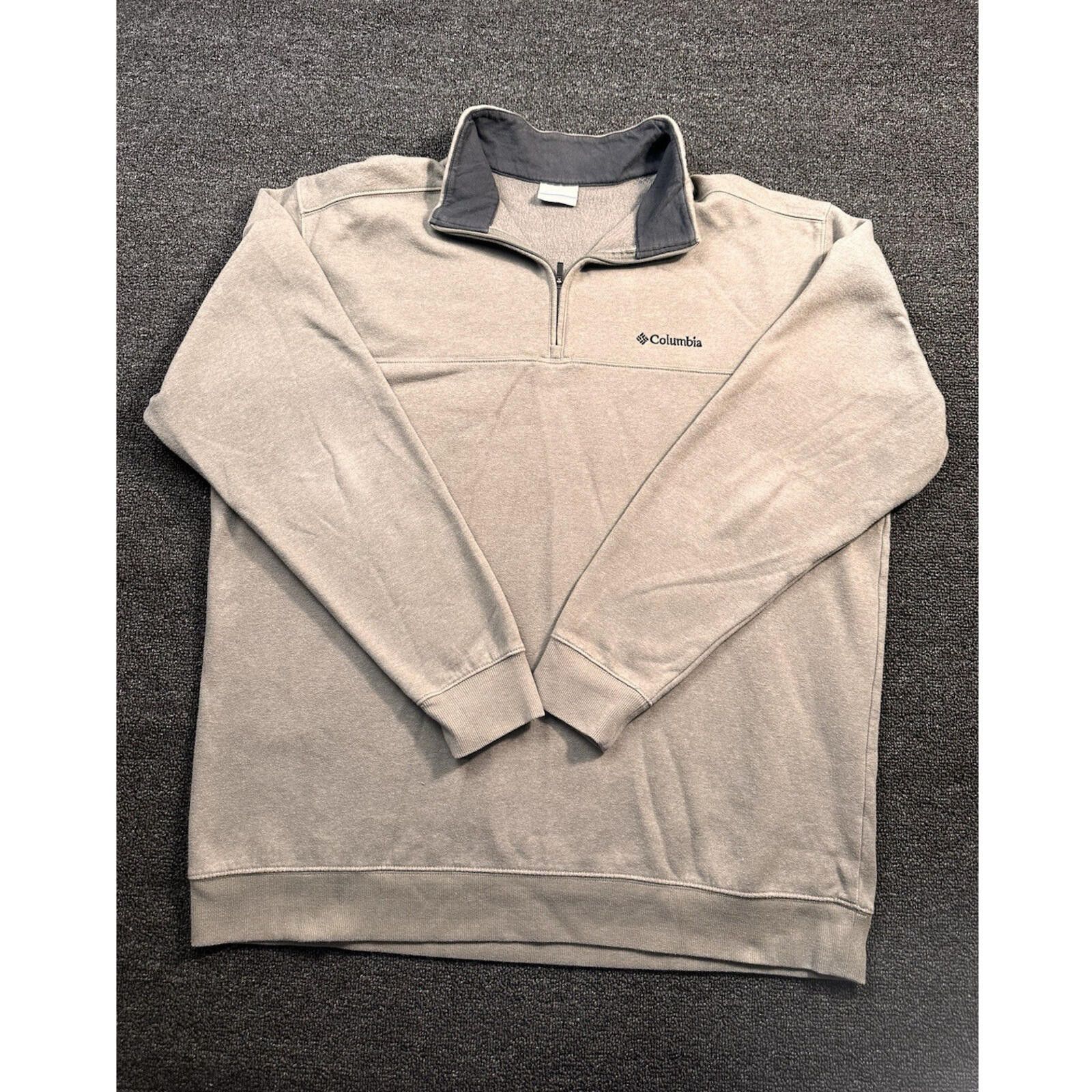 Columbia Columbia Men’s XXL Beige/Gray Fleece 1/4 Zip Sweatshirt Size US XXL / EU 58 / 5 - 1 Thumbnail