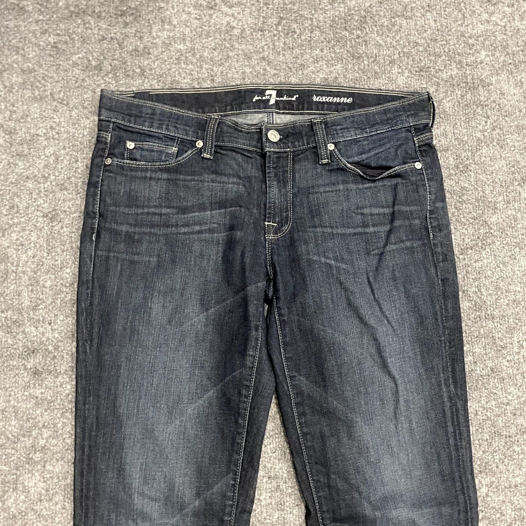7 For All Mankind 7 For All Mankind Jeans Roxanne Womens 30 Slim Low Rise Denim Blue 7 For All Mankind Embroidered Pockets Womens Size 24" / US 00 / IT 34 - 3 Thumbnail
