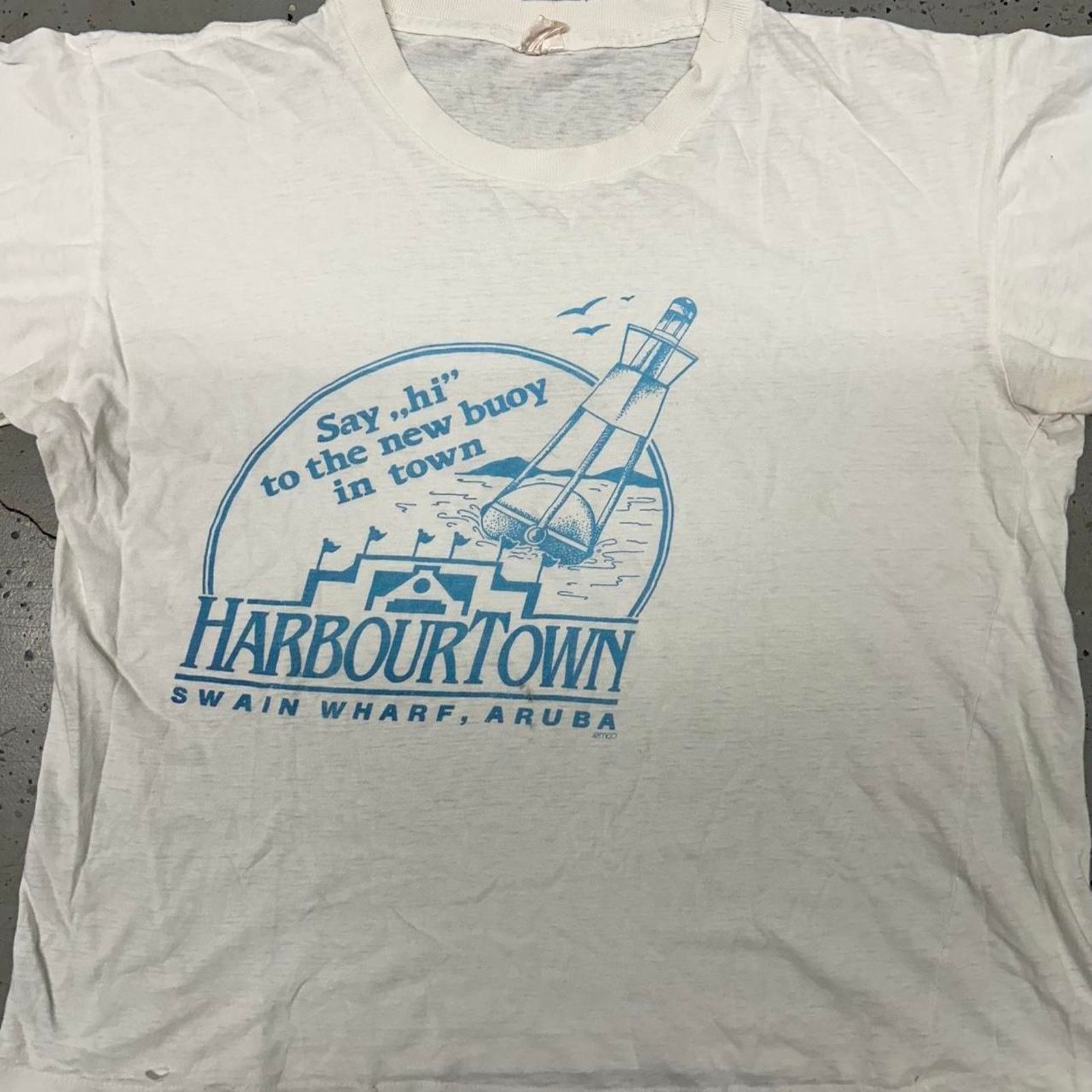 Other VTG Harbour Town Swain Wharf Aruba 80s white tee Size XXL / US 16-18 / IT 52-54 - 2 Thumbnail