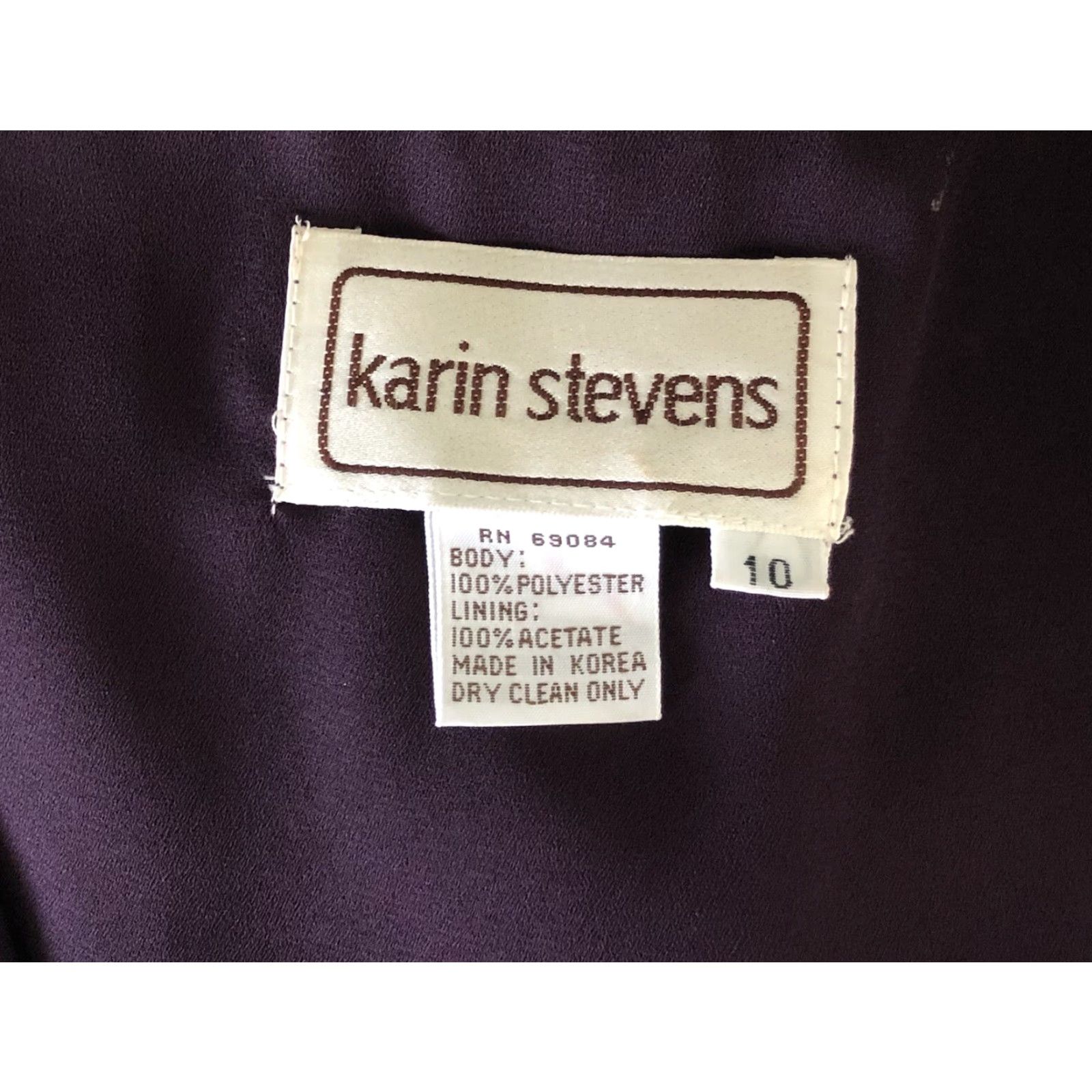 Vintage VINTAGE Karin Stevens Maxi Dress Purple Chiffon Ruffles 10 Flutter Sleeve Wedding Formal 90s Womens Size L / US 10 / IT 46 - 4 Thumbnail
