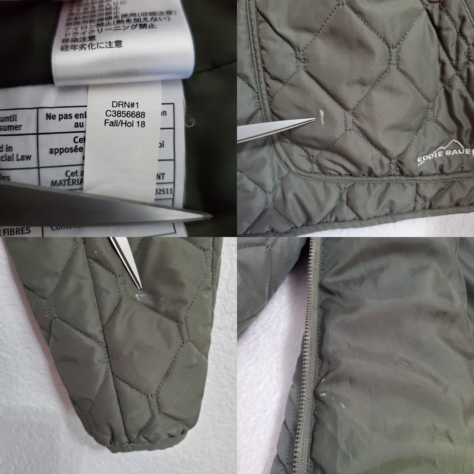 Eddie Bauer Eddie Bauer Jacket Womens L Olive Green Full Zip Quilted Pockets Outdoor Fold Zipped Pockets Quilted Lightweight Seasonal Fall Spring Womens L Green Size L / US 10 / IT 46 - 9 Thumbnail