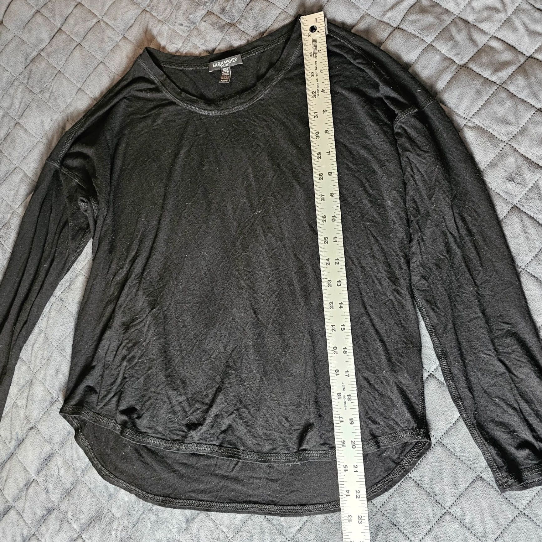 Eileen Fisher Eileen Fisher Petite Black Blouse Bateau Neck Top Sz S Pullover Long Sleeve Size S / US 4 / IT 40 - 7 Thumbnail