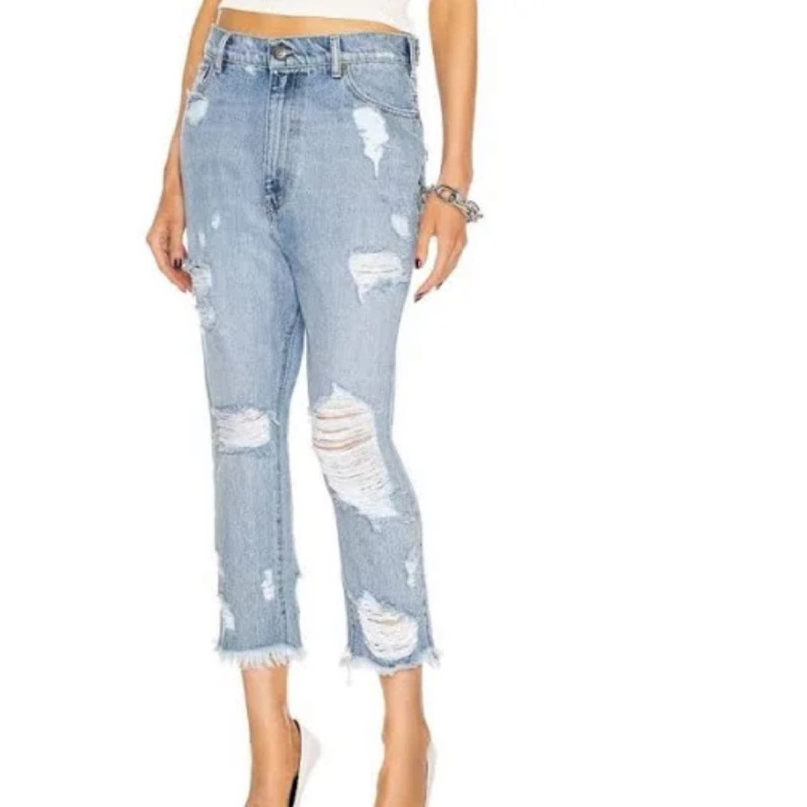 image of Ser O Ya Ser.o.ya Blue Omar Drop Boyfriend Jeans, Women's (Size 24)