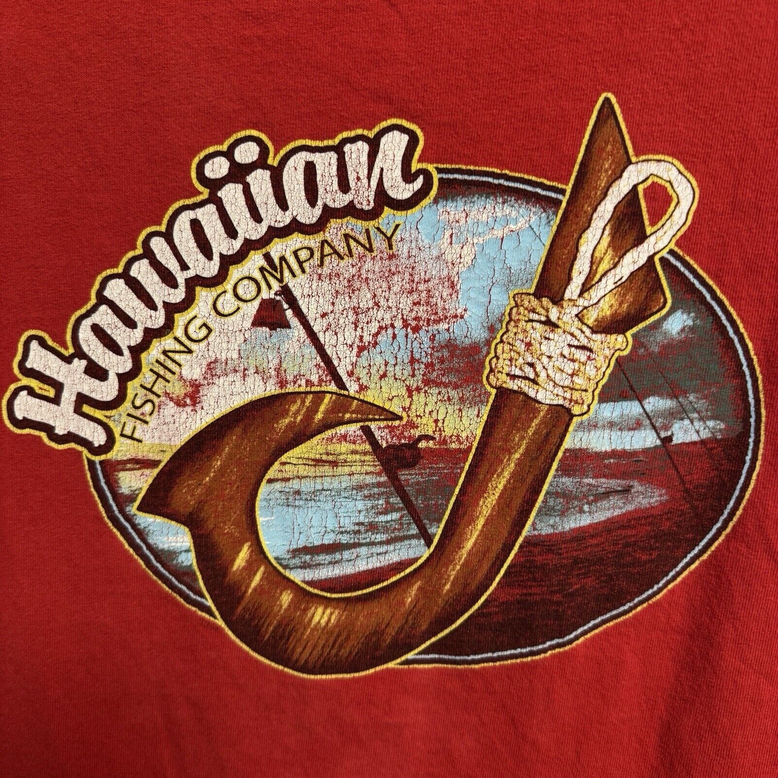 Vintage Vintage Hawaiian Fishing Company T Shirt Mens Large Red Shor Size US L / EU 52-54 / 3 - 5 Thumbnail