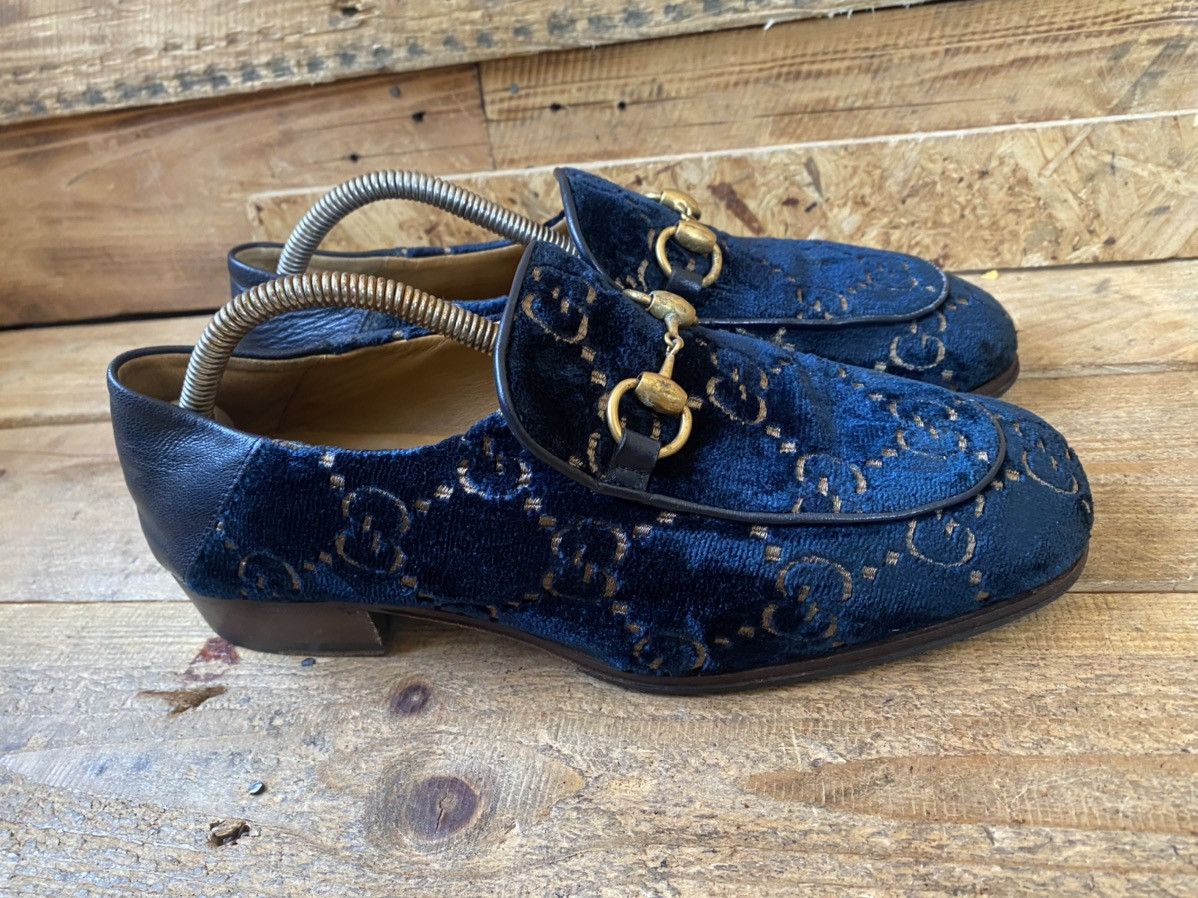 Designer × Gucci Gucci horsebit monogram velvet GG LOGO slip on loafers Uk6 Size US 7 / EU 40 - 12 Thumbnail