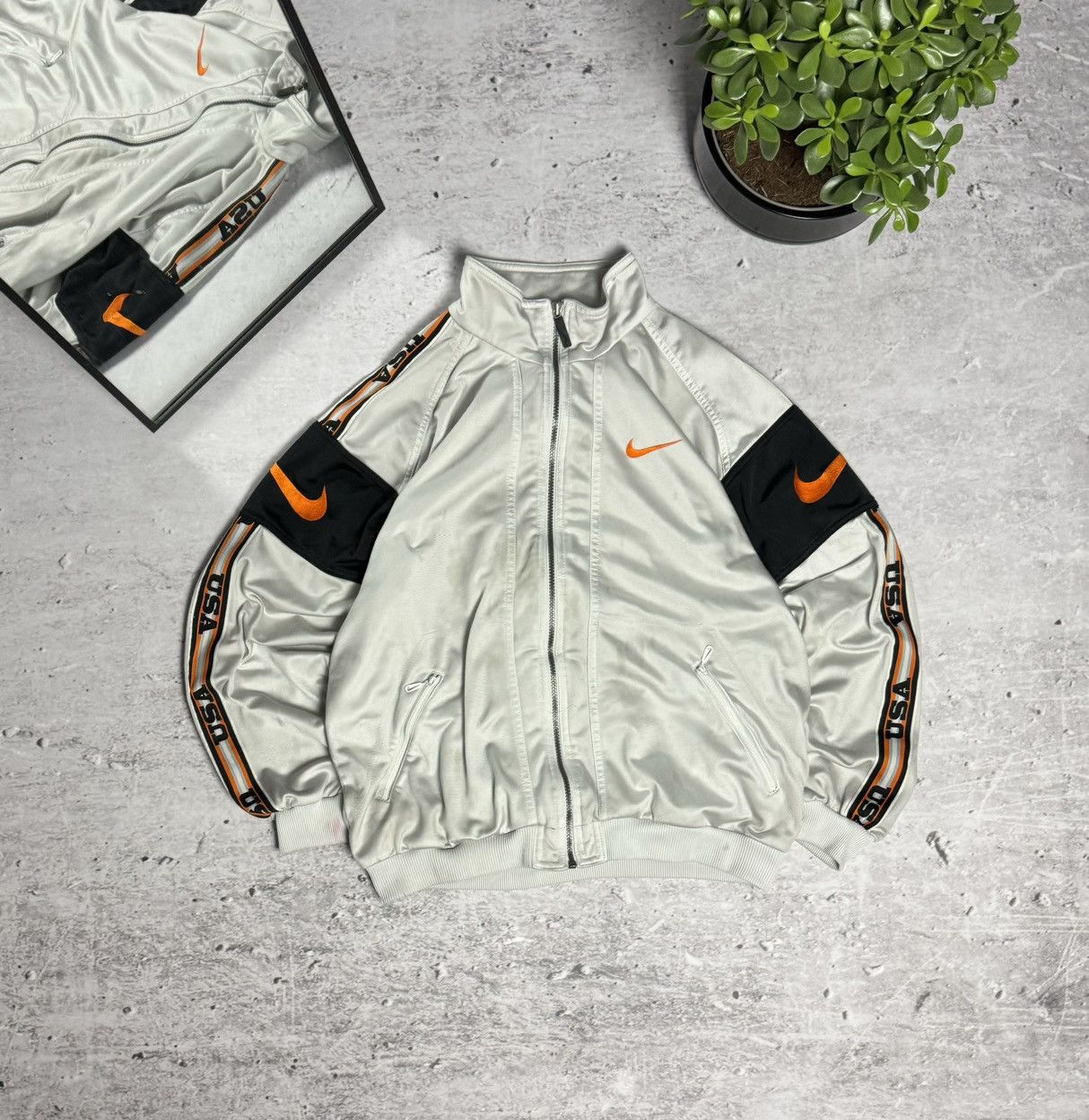 90s Nike Vintage Big Swoosh Track Jacket USA Lampas