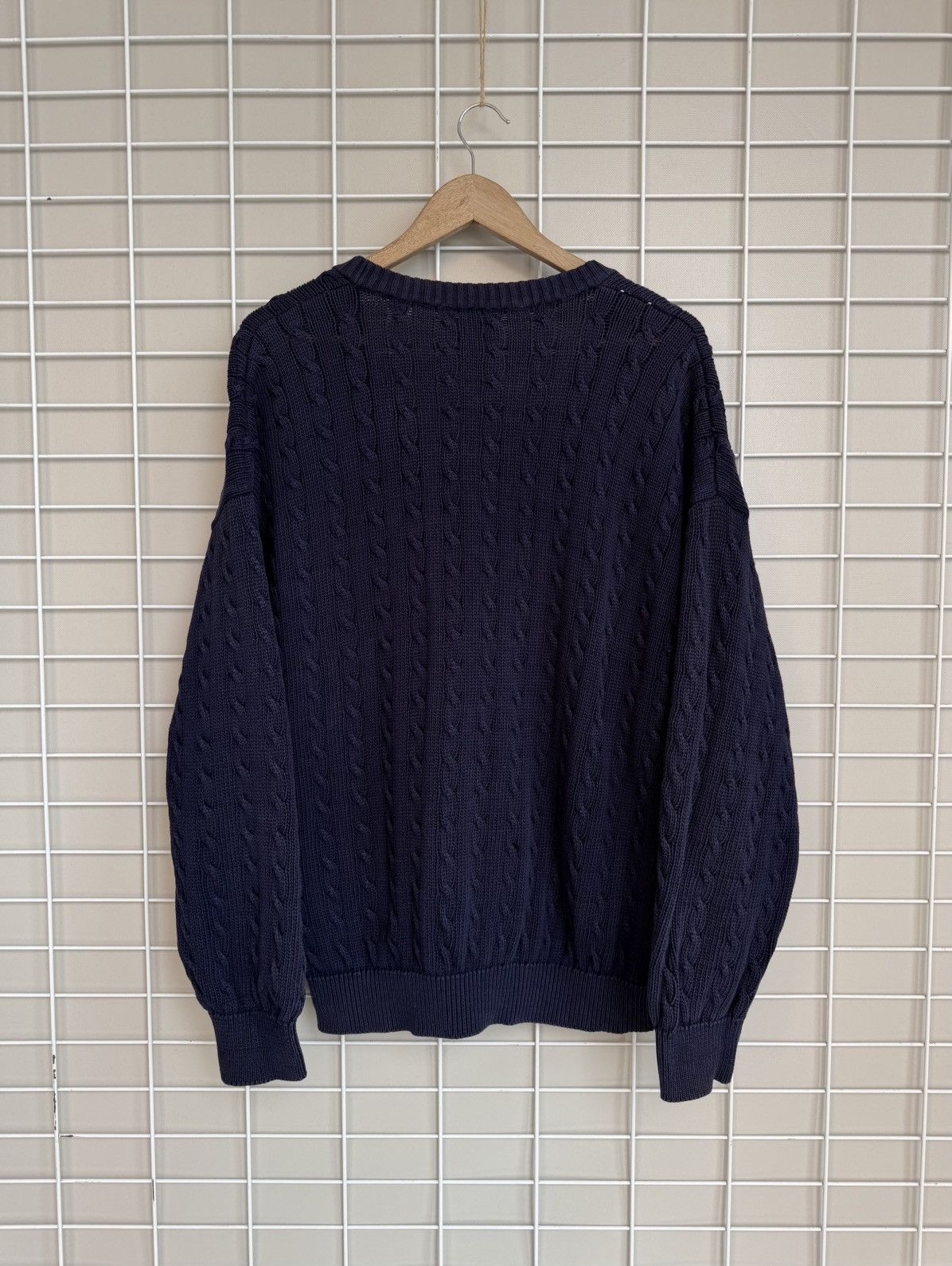 Benetton Benetton Cable Knit V-Neck Cardigan Mens Size L/XL Vintage Size US XL / EU 56 / 4 - 7 Thumbnail