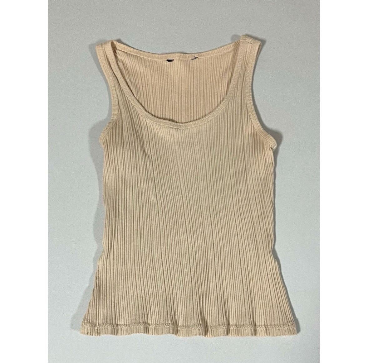 Japanese Brand Tan Beige Solid Tank Top T-Shirt Cami Camisole Tee Size S ✨ Size S / US 4 / IT 40 - 2 Thumbnail
