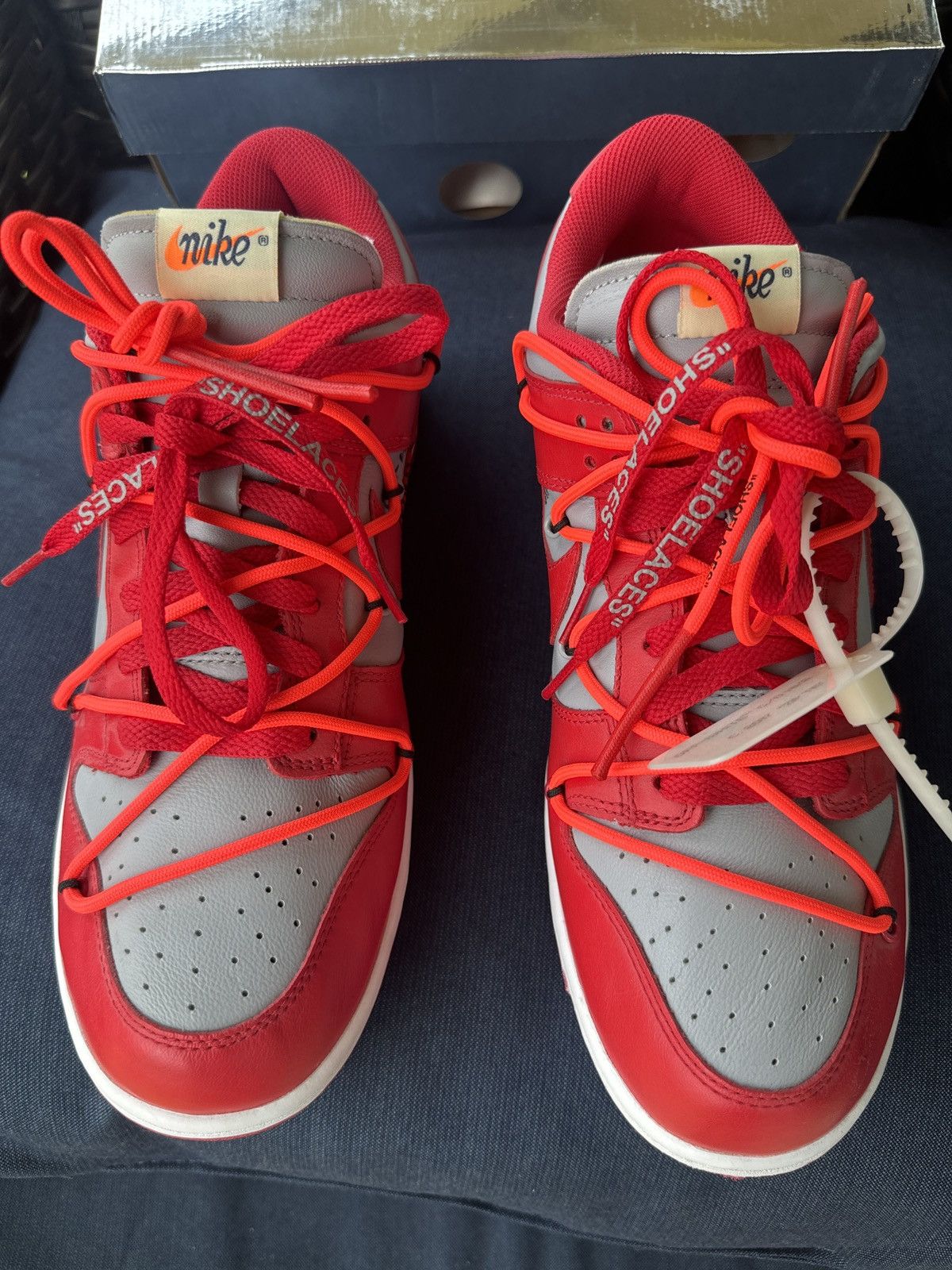 Nike × Off-White Red University Off White Dunks Size US 10.5 / EU 43-44 - 3 Thumbnail