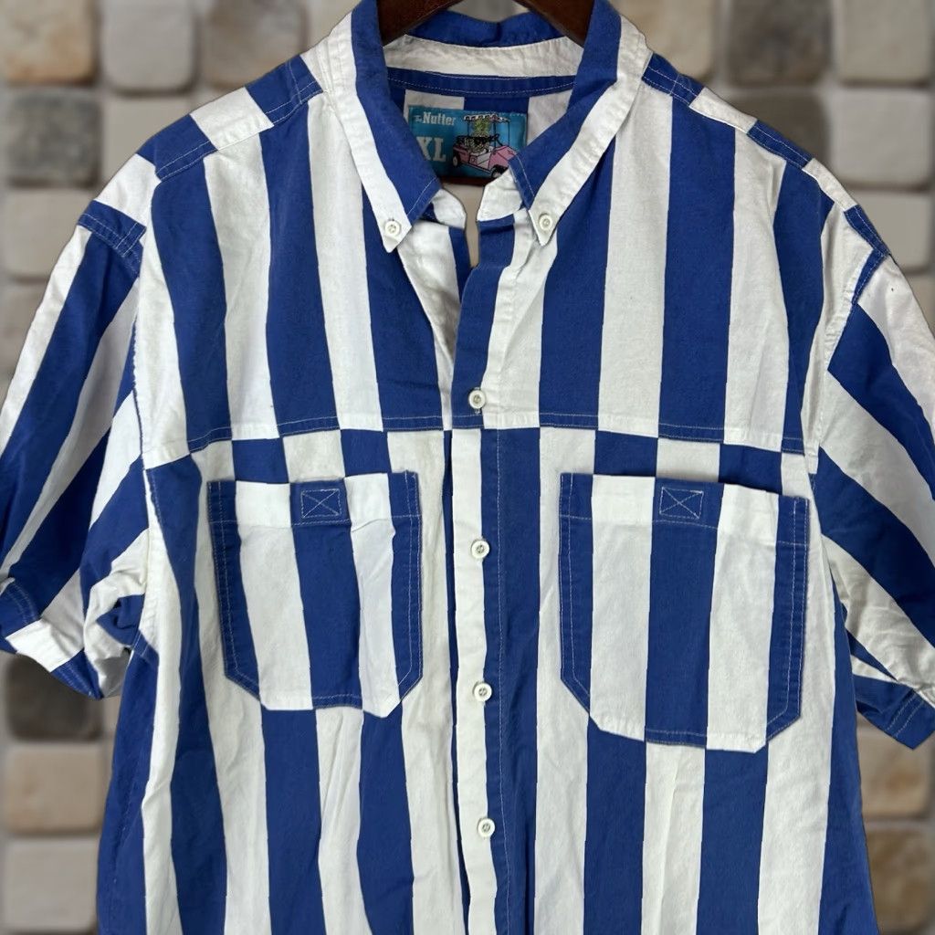Chubbies Chubbies The Nutter Shirt Mens XL Short Sleeve Button-Up Blue White Striped Size US XL / EU 56 / 4 - 1 Thumbnail