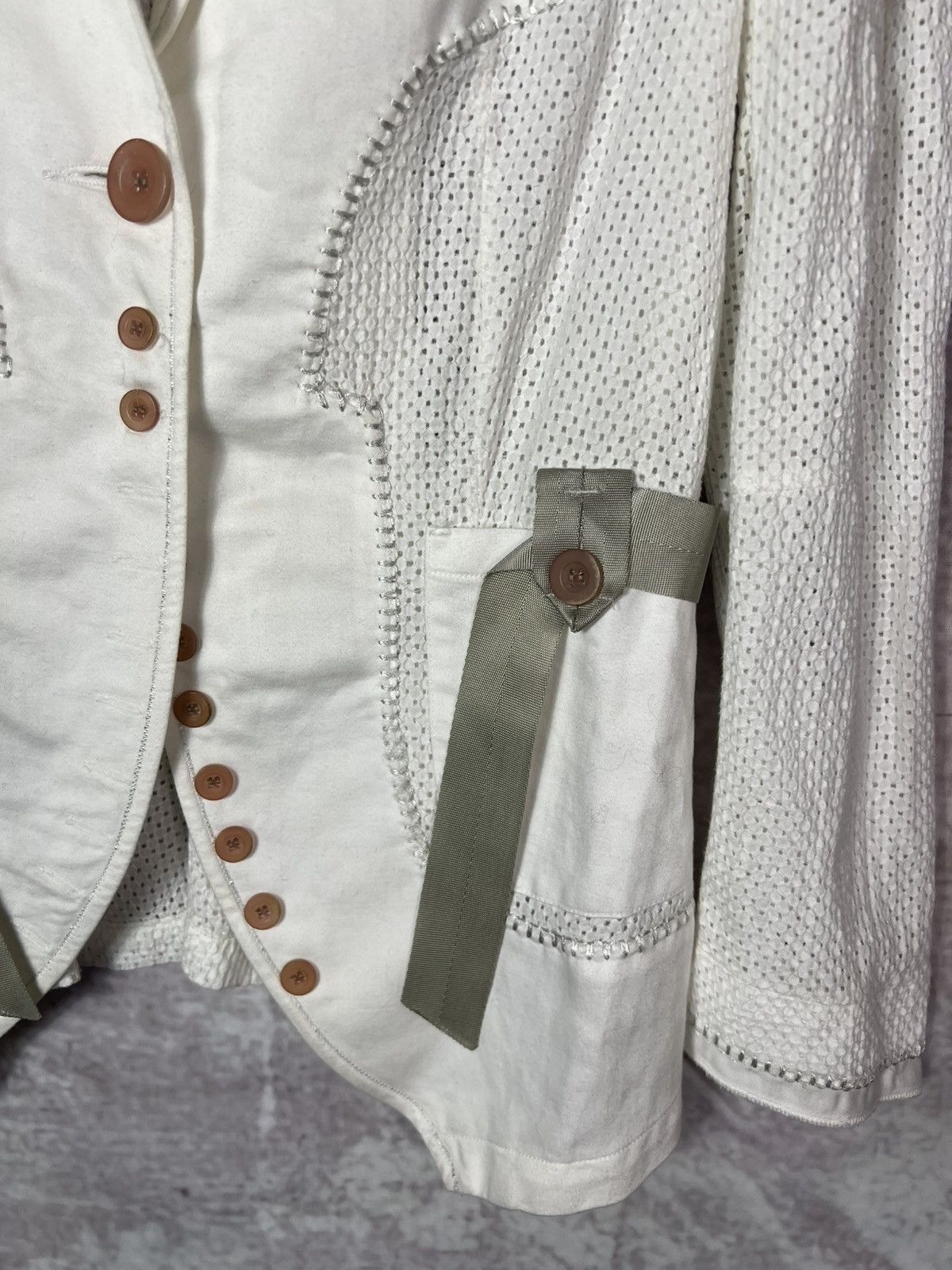 Marithe + Francois Girbaud M+FG Archive Mesh Web Paneled Utility Blazer Jacket Size M / US 6-8 / IT 42-44 - 4 Thumbnail