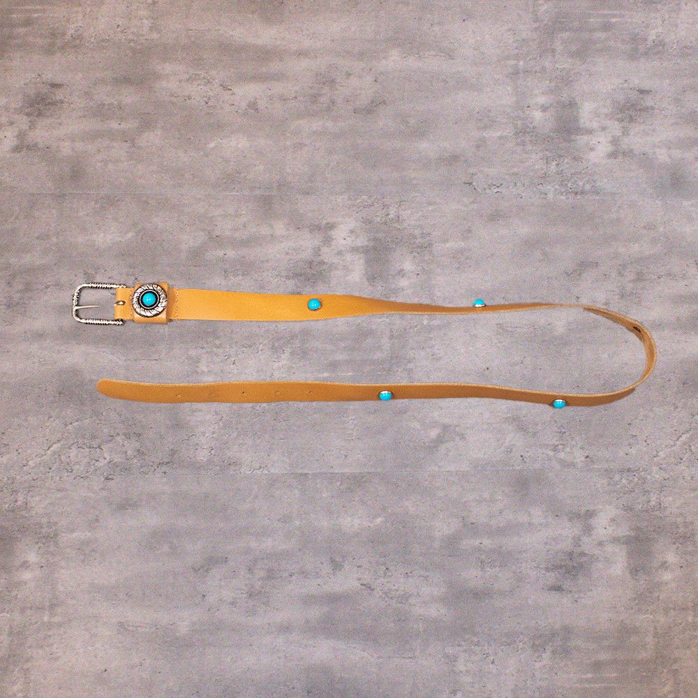 Vintage Vetta Tan Studded Belt Size 28 - 1 Thumbnail