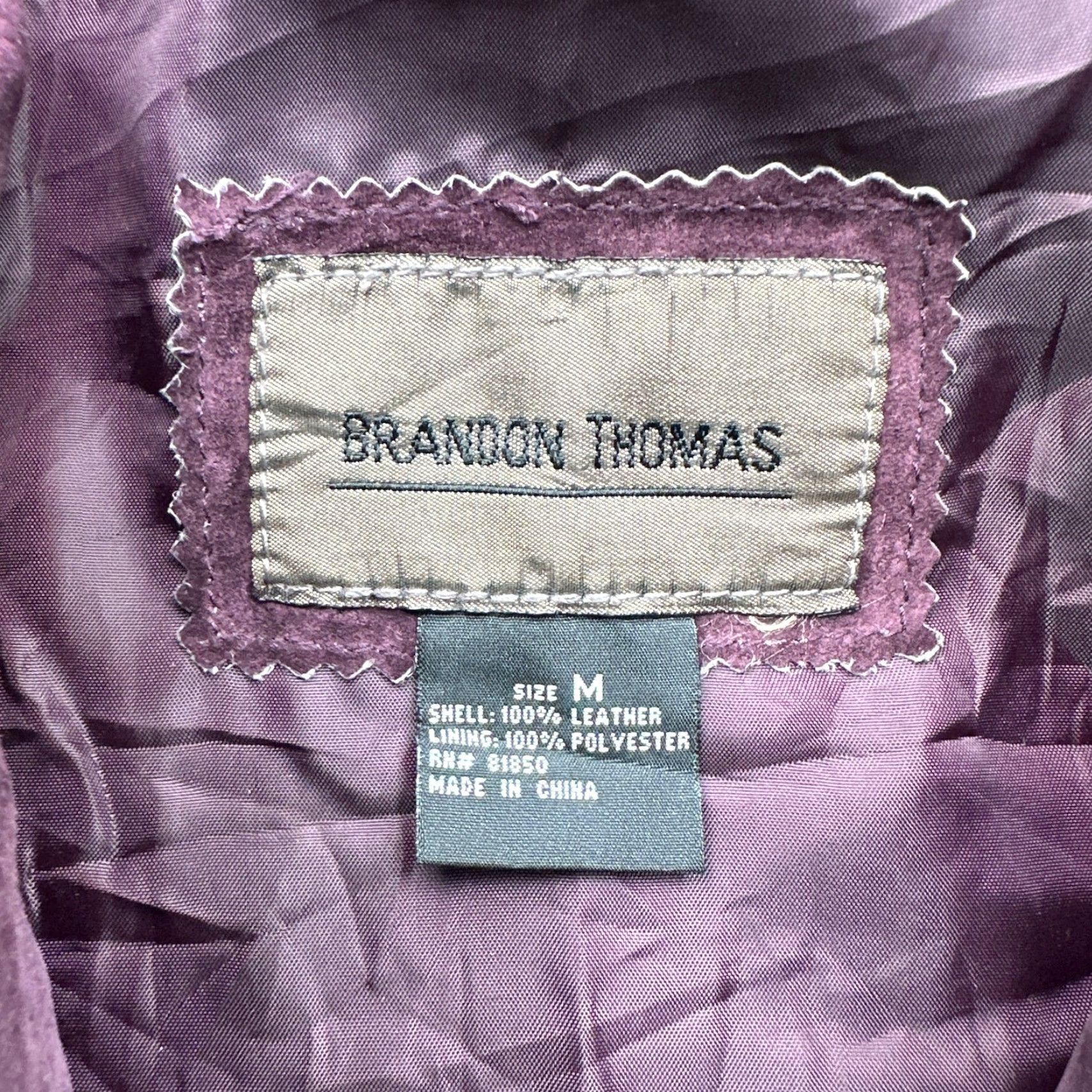 Vintage VINTAGE Brandon Thomas Suede Leather Jacket Womens Medium Purple Lined Bomber Jacket Size M / US 6-8 / IT 42-44 - 3 Thumbnail