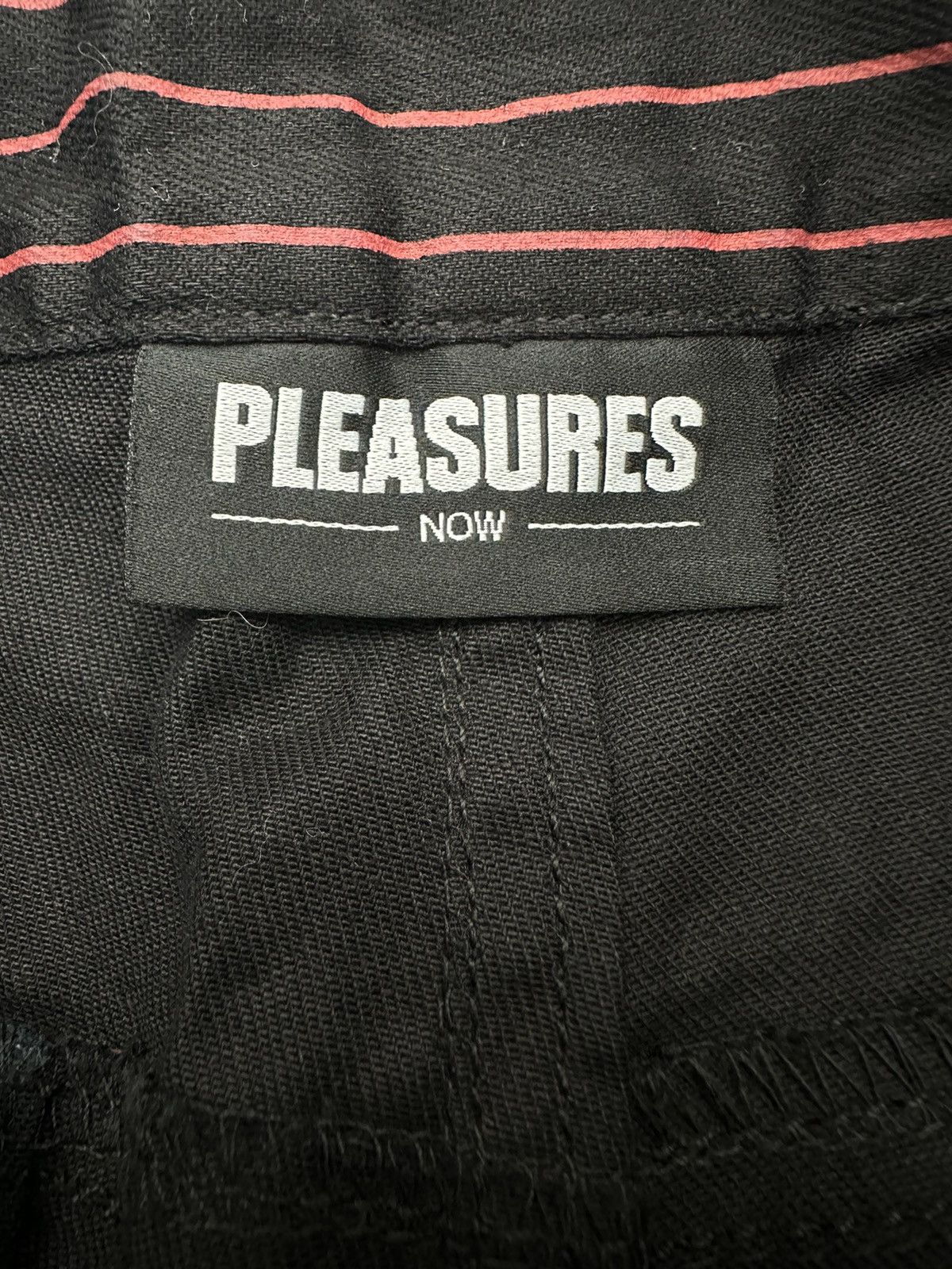 Pleasures Pleasures Red + Black Striped Zip Logo Denim Jeans Sz. 34 Size US 34 / EU 50 - 5 Thumbnail
