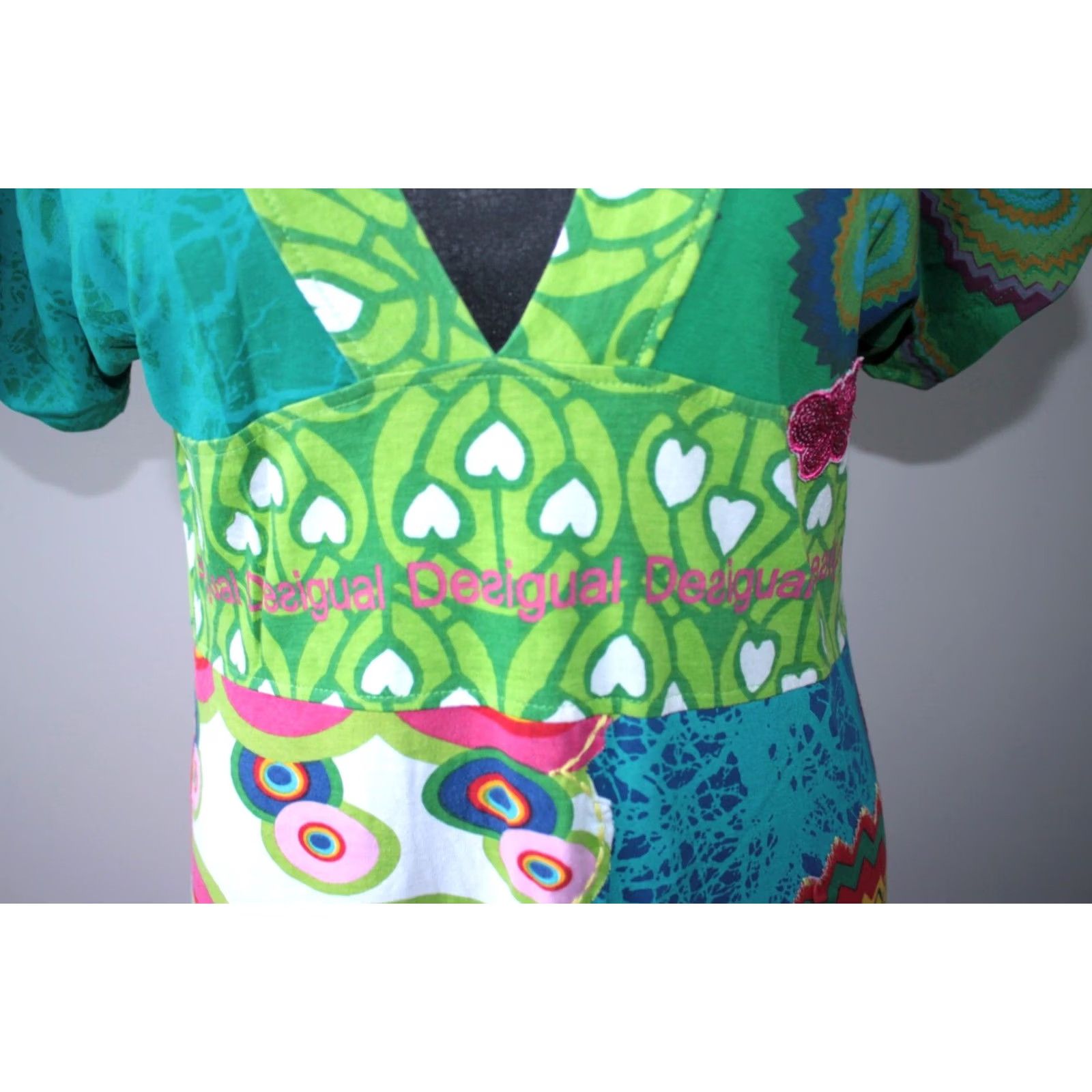 Desigual Desigual Dress L Womens Midi A-Line Multicoloured 91V2810 Size L / US 10 / IT 46 - 3 Thumbnail