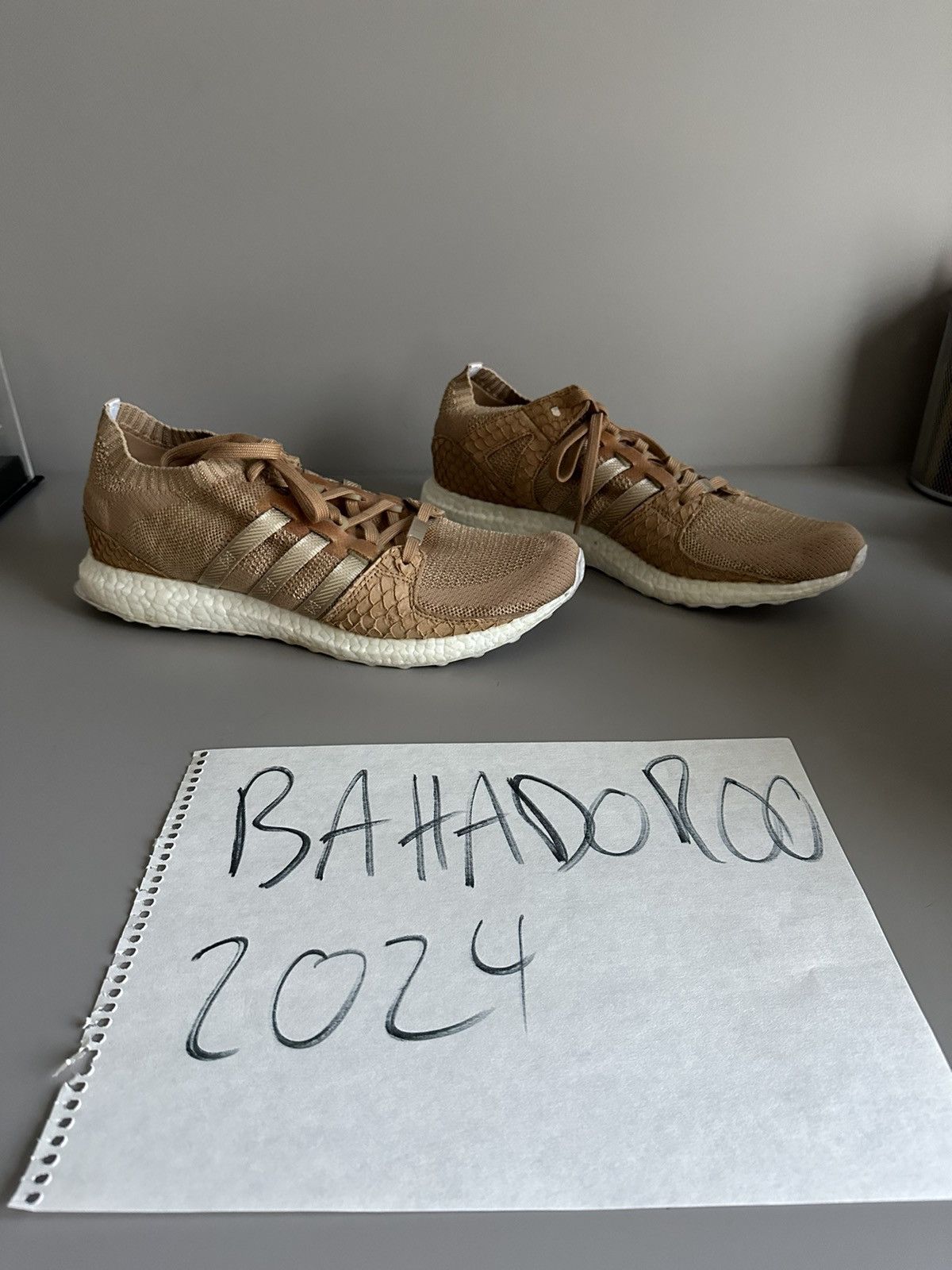 image of Pusha T Adidas Boost Size 13 Shoes in Brown, Men's