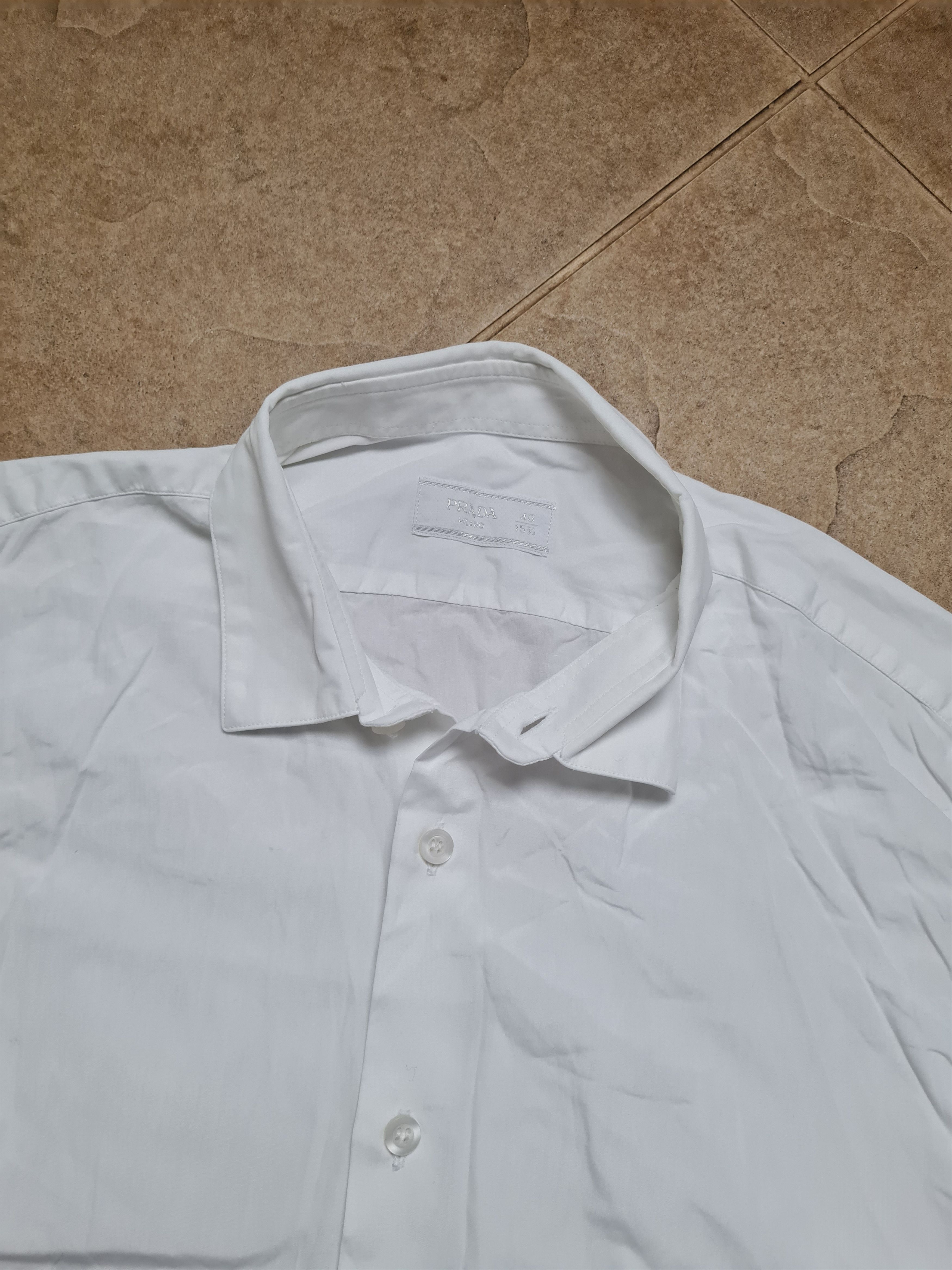 Prada PRADA Milano Men's White Long Sleeve Dress Shirt Italy Size US S / EU 44-46 / 1 - 4 Thumbnail