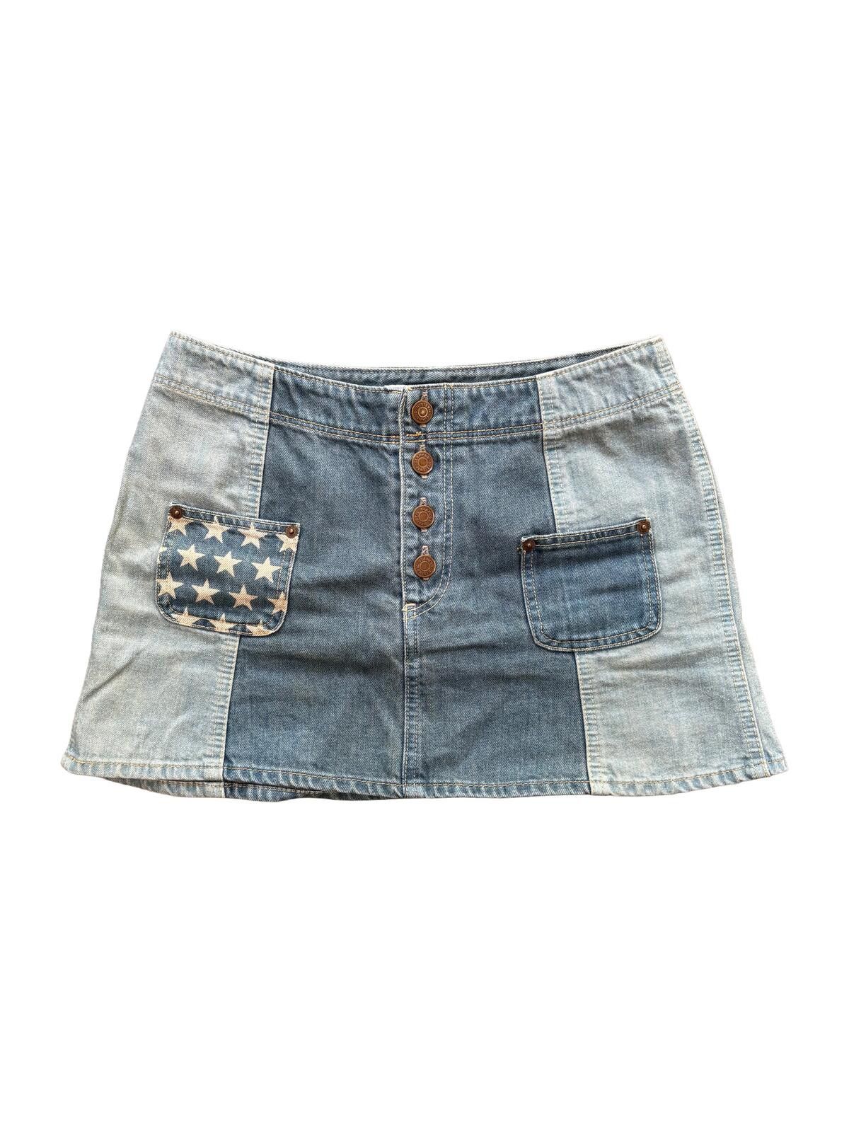 Hysteric Glamour Hysteric Glamour Denim Patchwork Mini Skirt Blue W10 Size 28" / US 6 / IT 42 - 1 Thumbnail