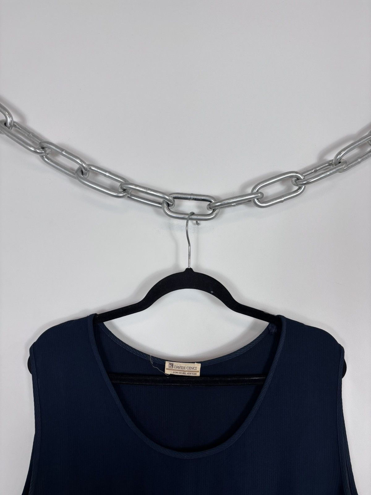 Davide Cenci Davide Cenci Vintage Women’s Navy Blue Tank Top Sleeveless Size L / US 10 / IT 46 - 3 Thumbnail