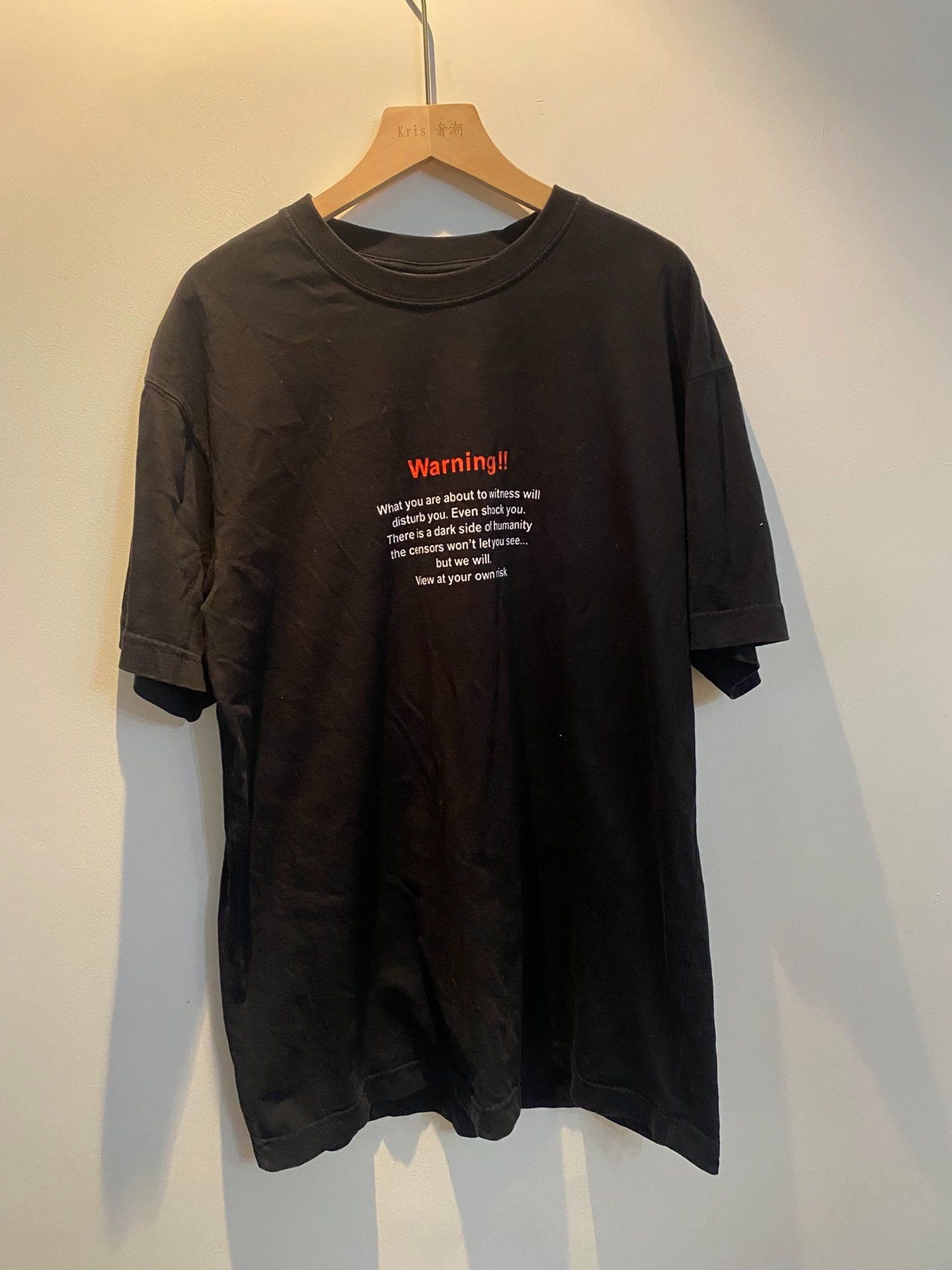 Vetements Vetements 19AW Warning Print Tee - dmc Size US XS / EU 42 / 0 - 1 Thumbnail